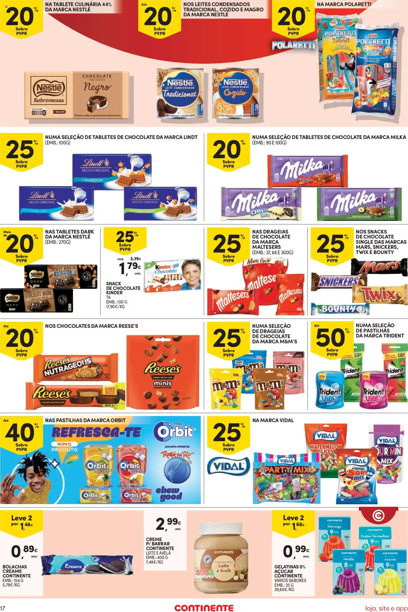 Continente Semanal Continente Bom Dia │ válido de 09.06.2026 | Página: 17 | Produtos: Bolachas, Leite condensado, Sal, Chocolate