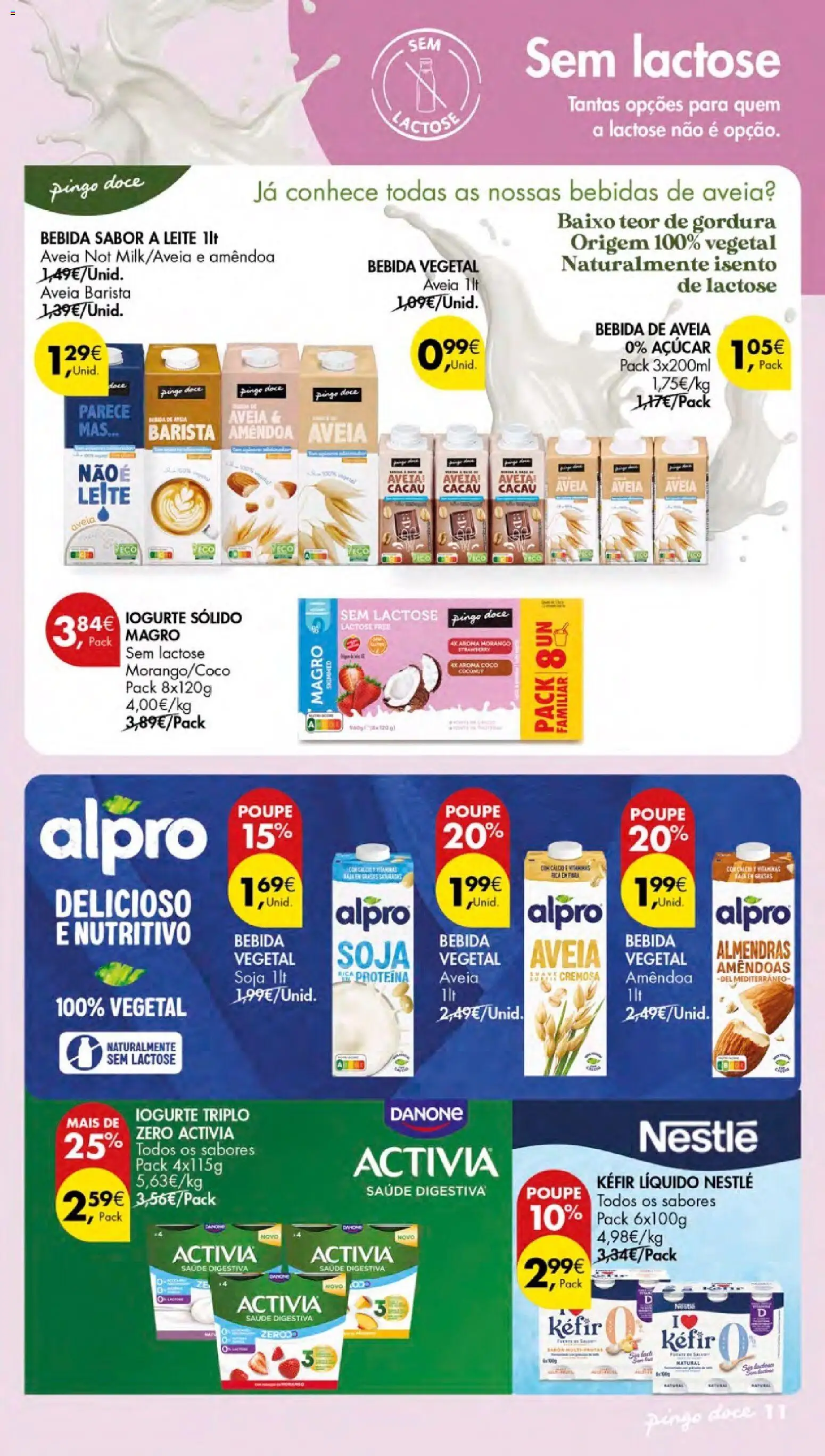 Pingo Doce folheto Escolhas Equilibradas Açores │ válido de 22/10/2026 | Página: 11 | Produtos: Aveia, Cálcio, Açúcar, Bebida