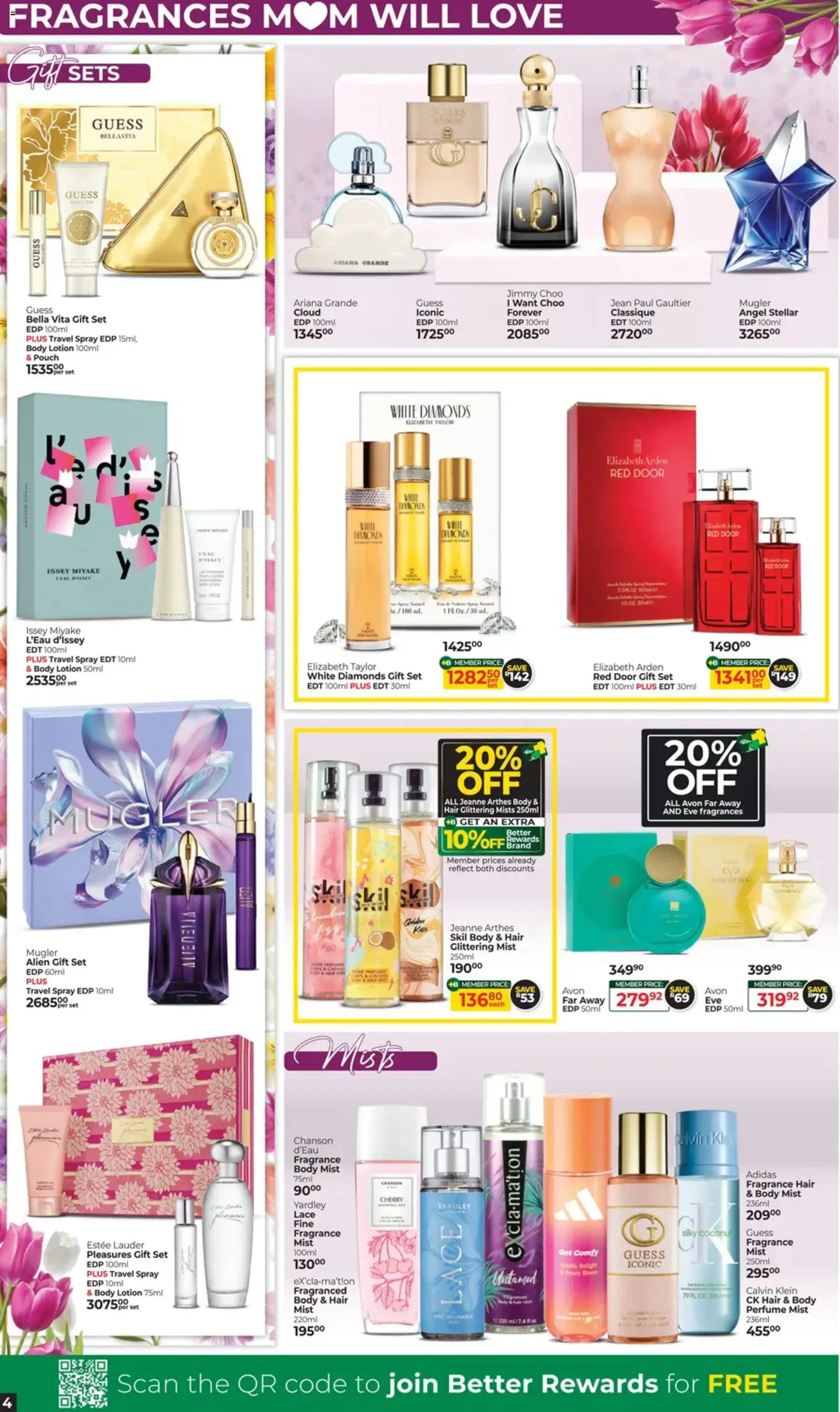 New Dis-Chem catalogue – valid from 14.04.2026 | Page: 4 | Products: Perfume, Fragrance, Peach, Lotion