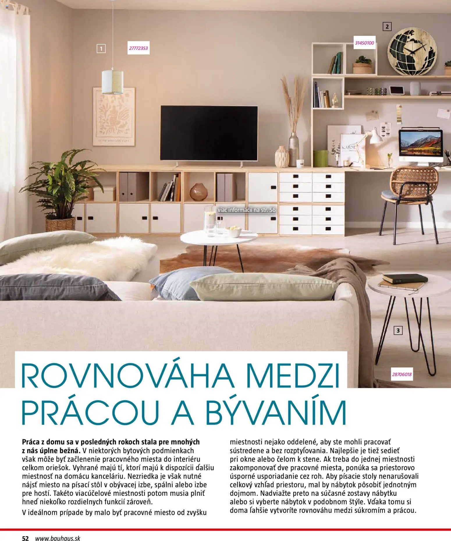 Nové Bauhaus akcie – leták je platný od 03.08.2026 | Strana: 52 | Produkty: Nábytok, Stôl, Písací stôl