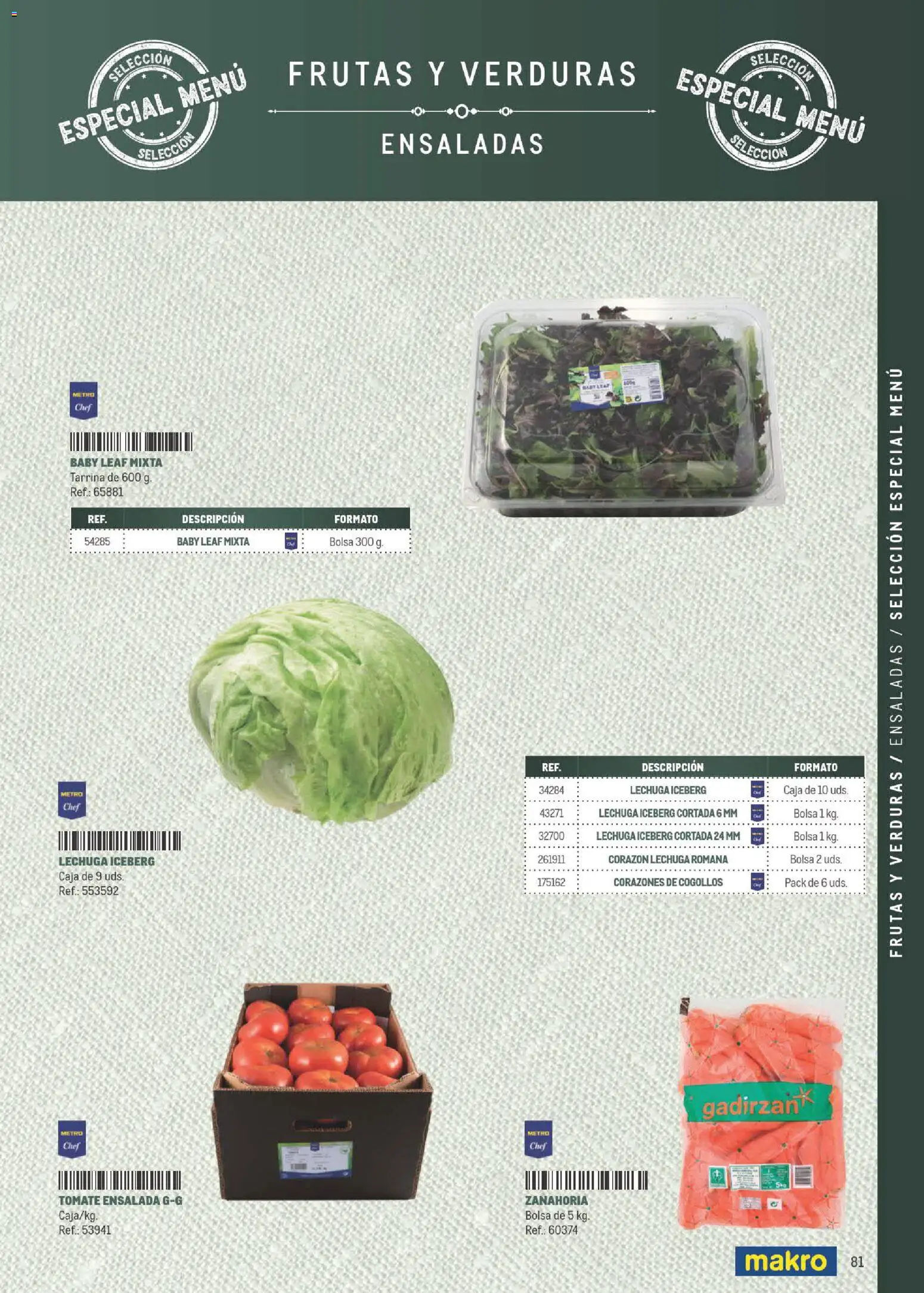 Makro Especial Carta y Menú │ válido desde el 06/07/2026 | Página: 81 | Productos: Μαξιλάρι λαιμού, Zanahoria, Ensalada, Bolsa