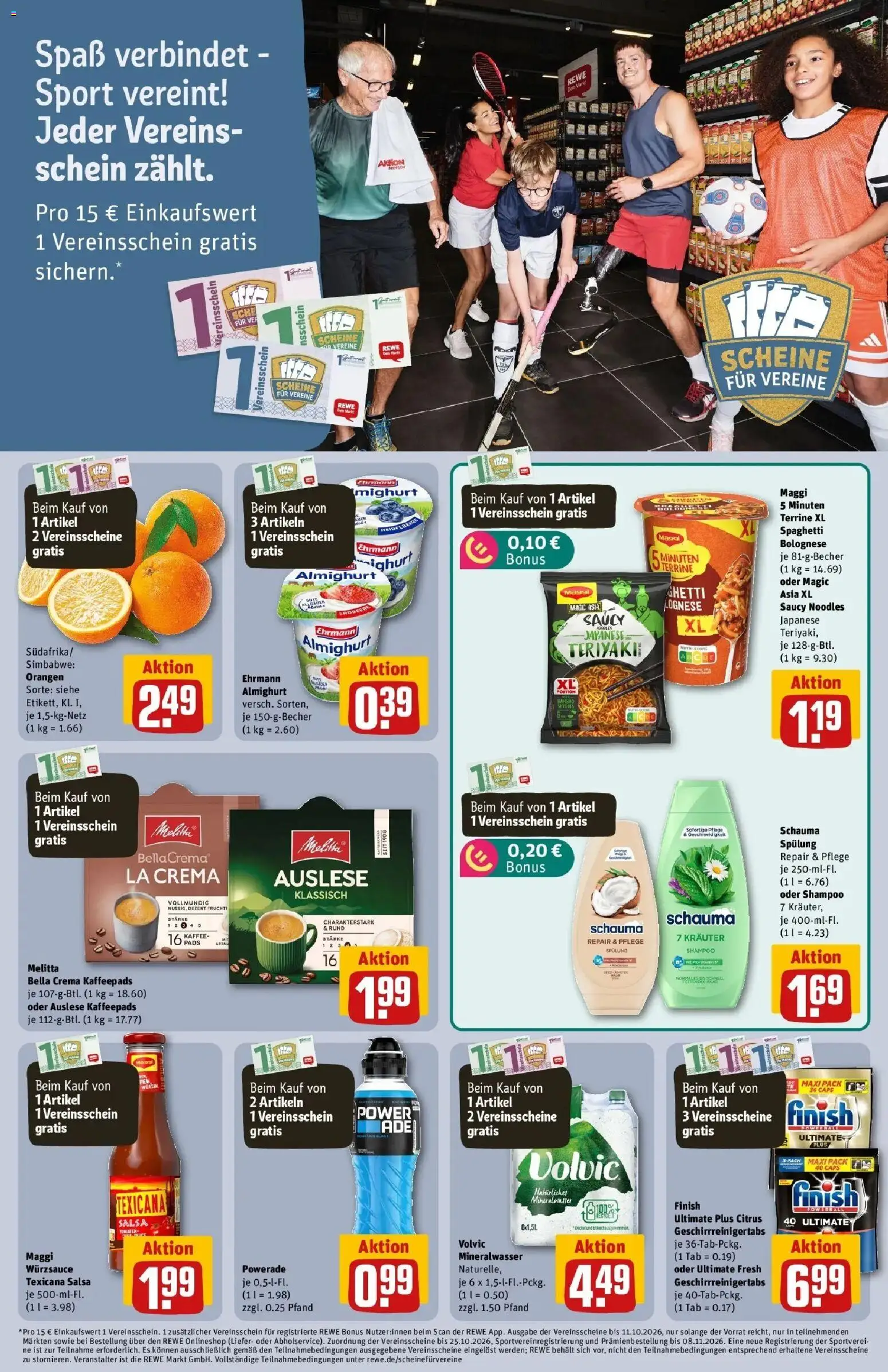 REWE Prospekt ab 14.09.2026 zum Blättern » Angebote | Seite: 17 | Produkte: Melitta, Spaghetti, Powerade, Volvic