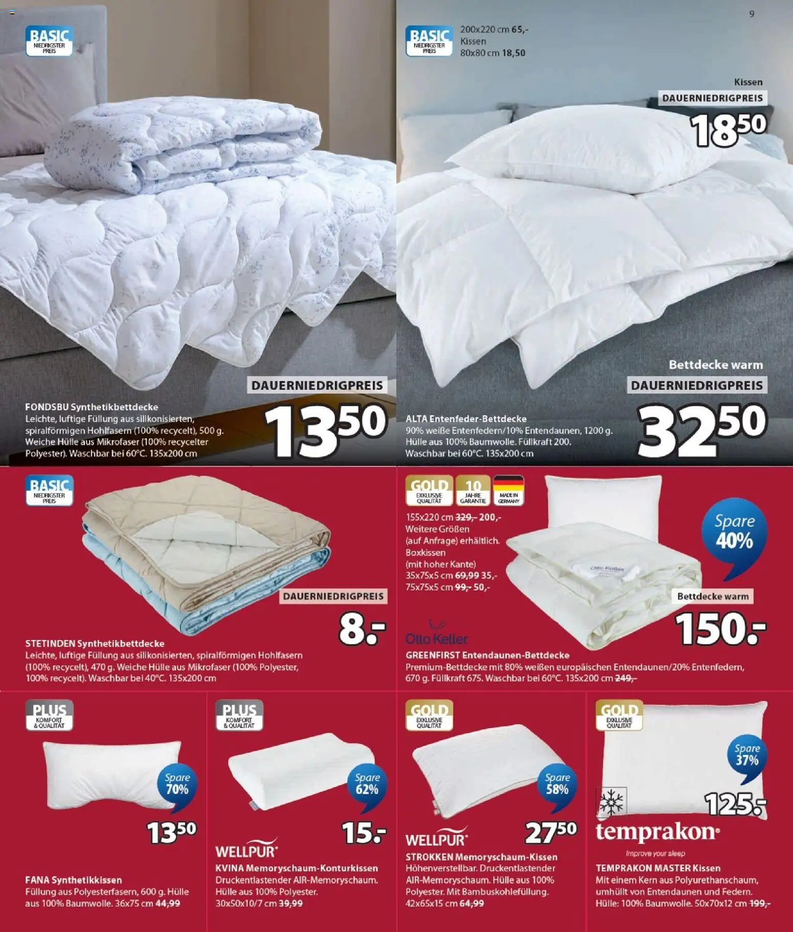 Prospekt JYSK – gültig ab 07.06.2026 | Seite: 9 | Produkte: Hülle, Kissen, Bettdecke