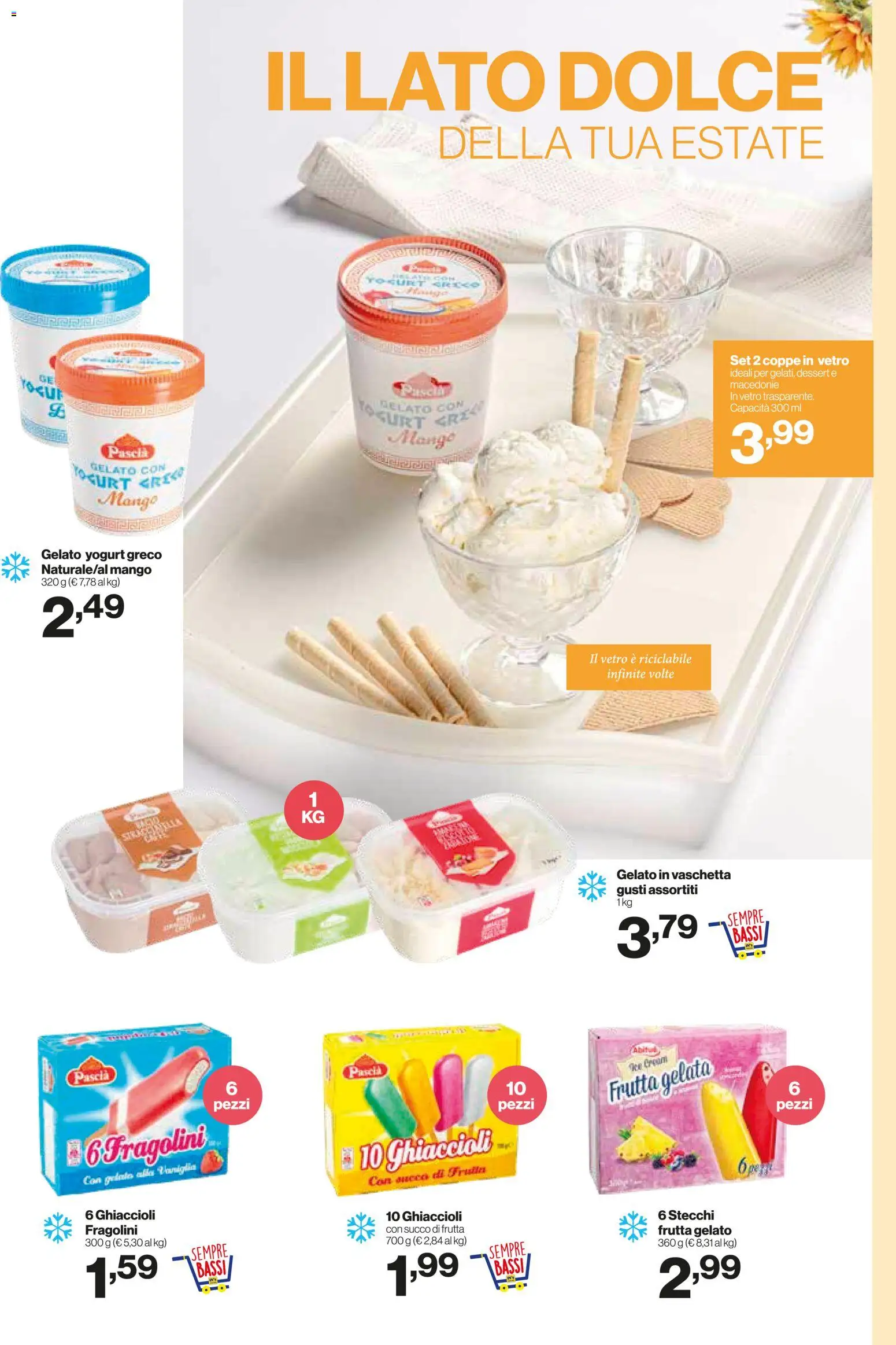 Volantino IN's del 01/07/2026 | Pagina: 10 | Prodotti: Yogurt greco, Succo, Ghiaccioli, Gelato