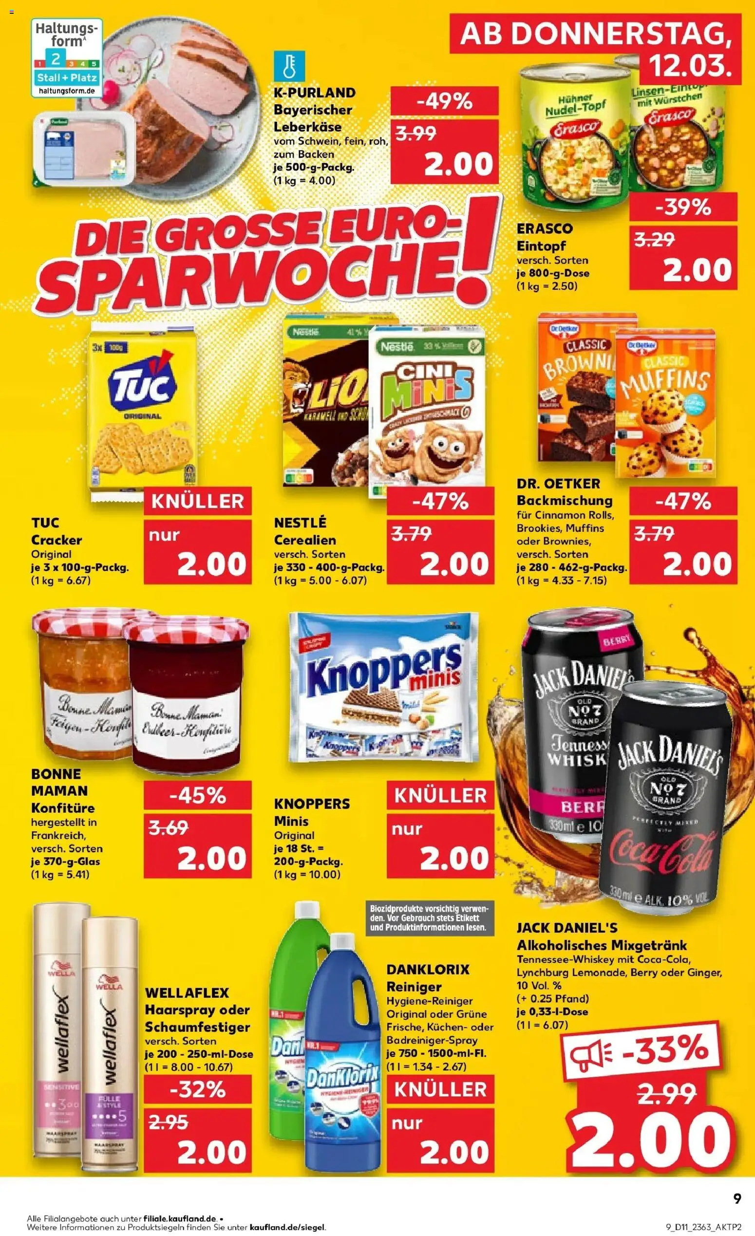 Kaufland Prospekt Meppen	 – gültig ab 09.03.2026 | Seite: 21 | Produkte: Coca cola, Cola, Jack Daniel's, Leberkase