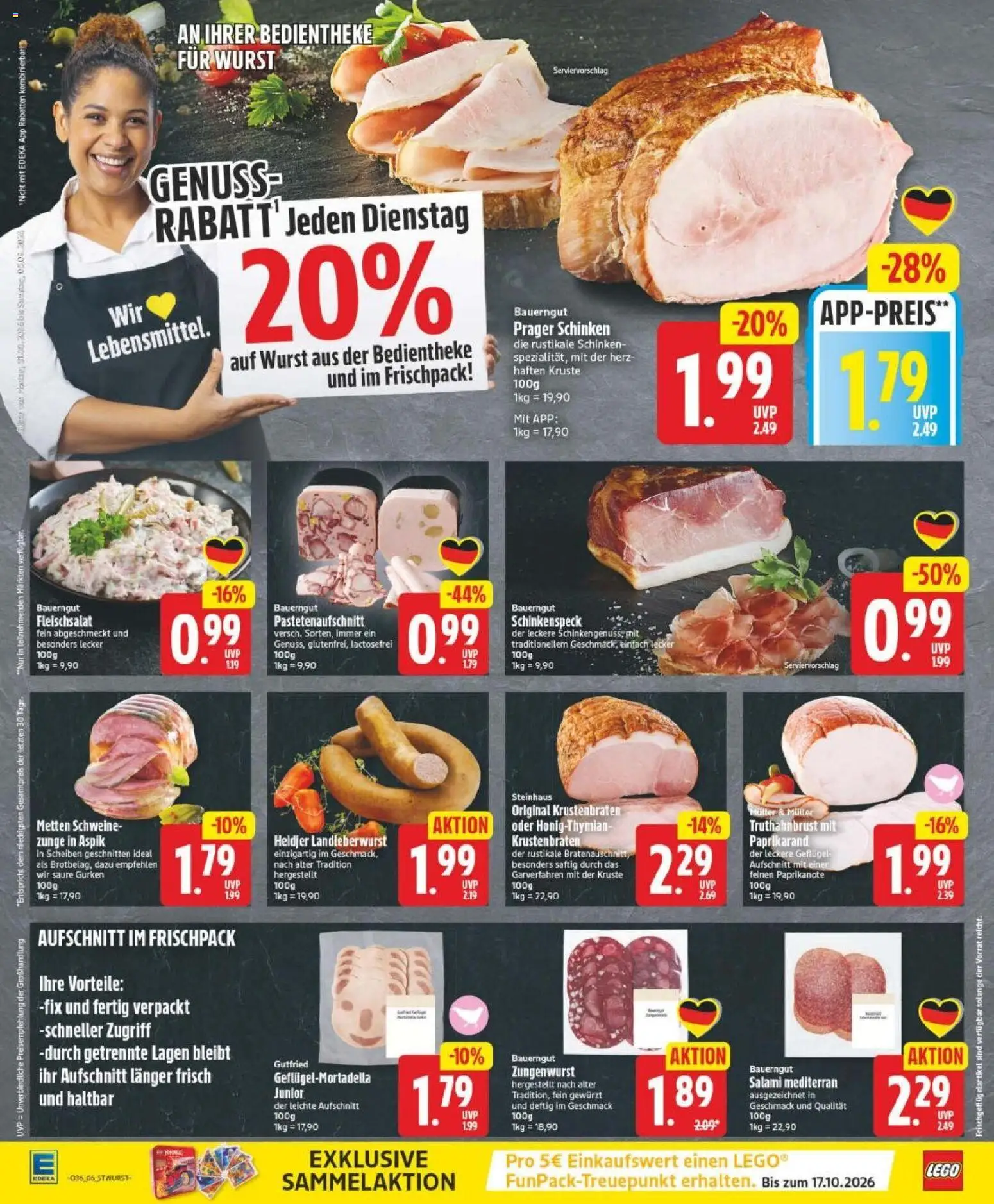 Edeka Prospekt Magdeburg – gültig ab 31.08.2026 | Seite: 8 | Produkte: Krustenbraten, Wurst, Bauerngut, Salami