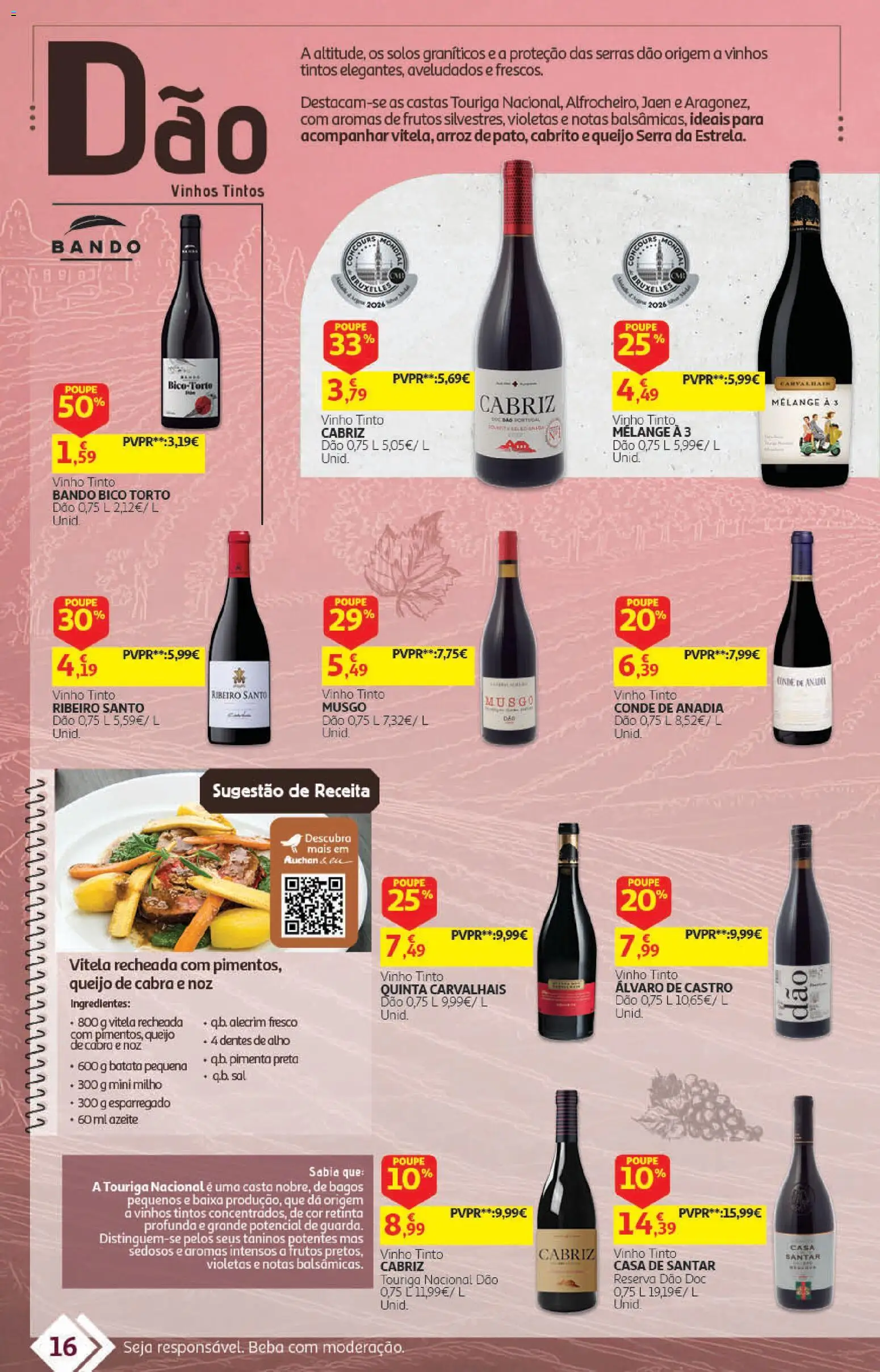 Auchan folheto - Vinhos │ válido de 22/09/2026 | Página: 16 | Produtos: Batata, Vitela, Cabrito, Milho