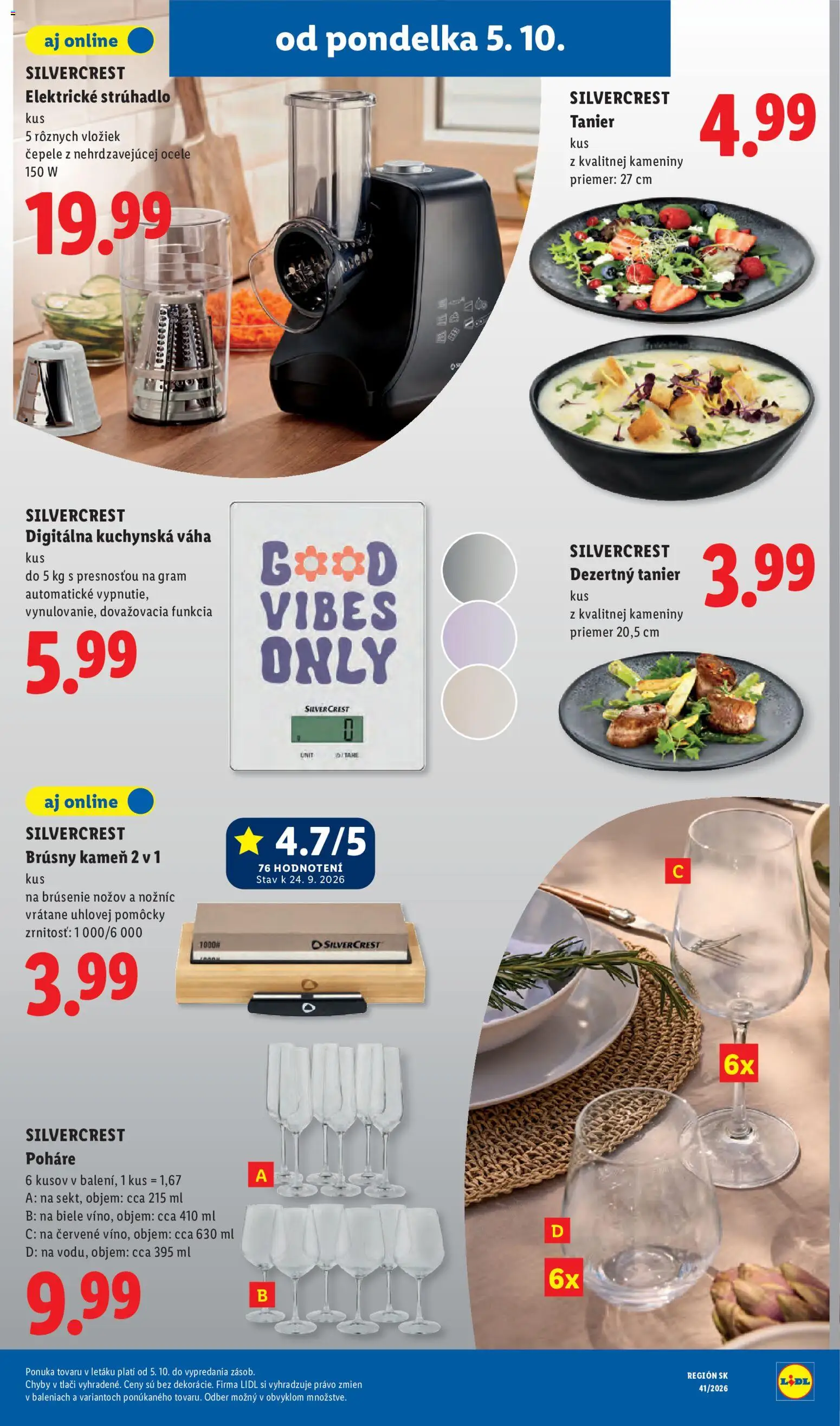Nové Lidl akcie – leták je platný od 05.10.2026 | Strana: 54 | Produkty: Strúhadlo, Poháre, Váha