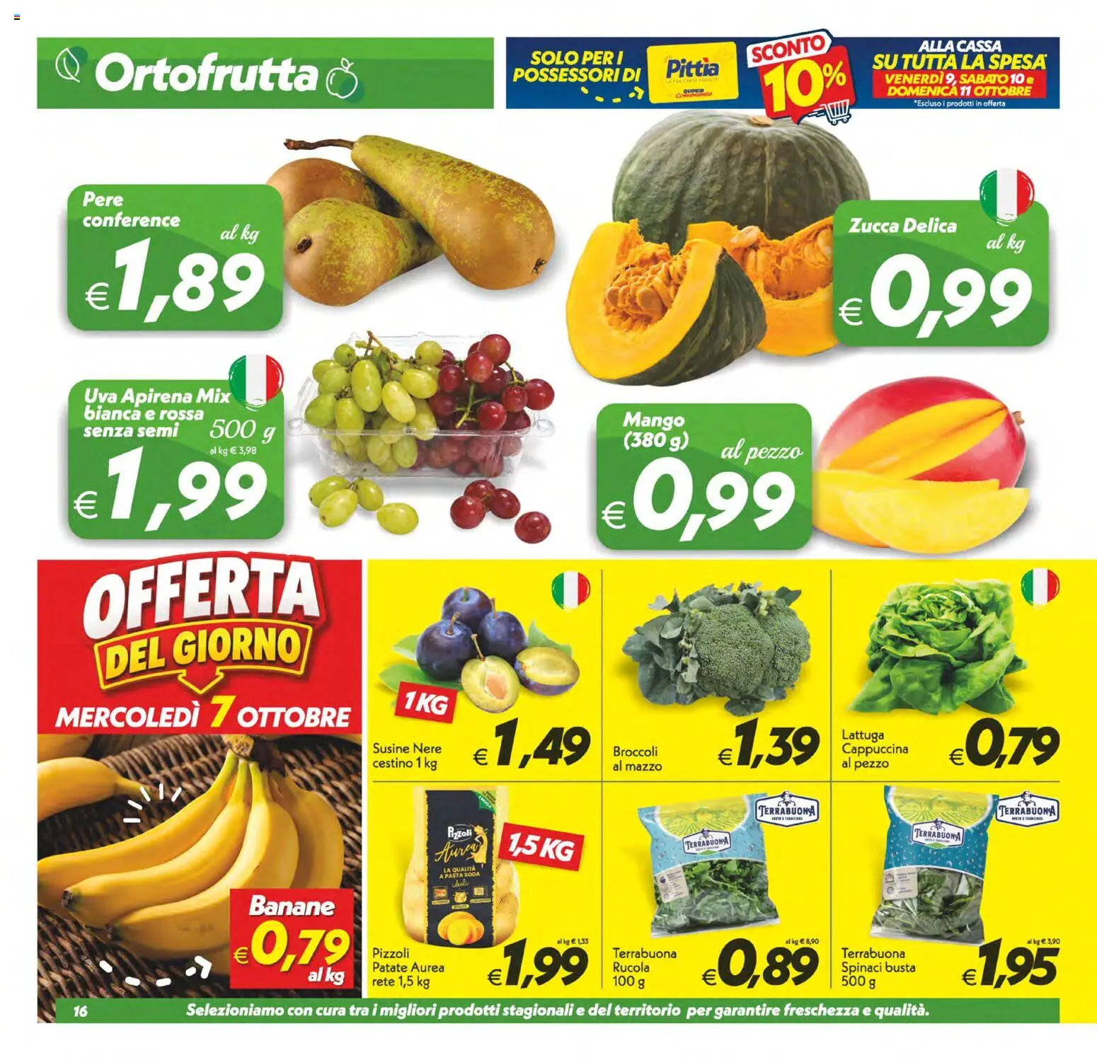 Volantino SuperConveniente del 02/10/2026 | Pagina: 16 | Prodotti: Pere, Patate, Broccoli, Susine