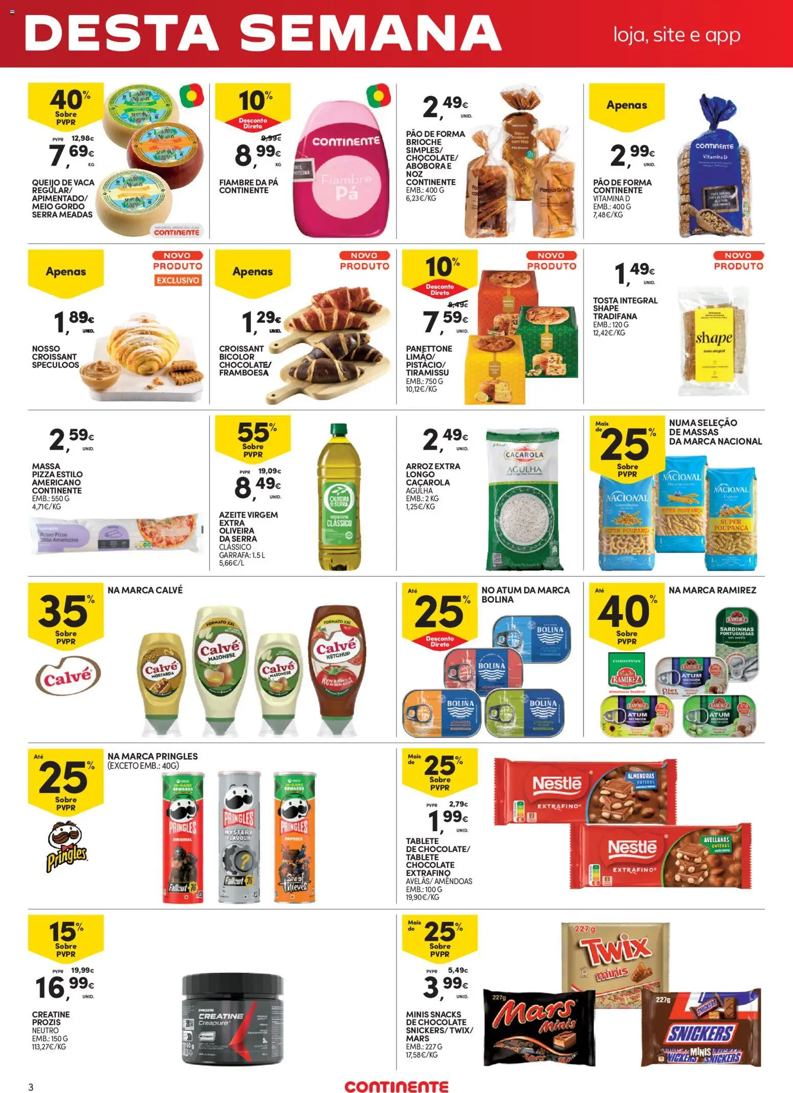 Continente Fim de Semana à Continente │ válido de 17.04.2026 | Página: 3 | Produtos: Sardinhas, Maionese, Massa, Ketchup