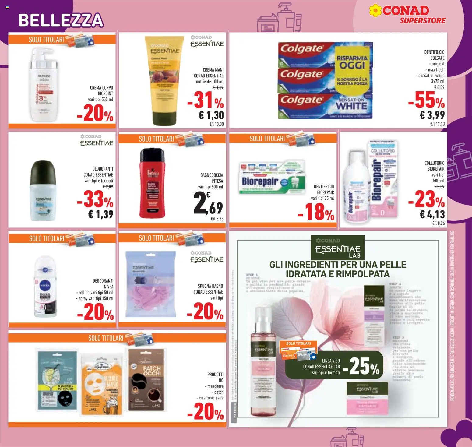 Volantino Conad del 09/09/2026 | Pagina: 15 | Prodotti: Spugna, Dentifricio, Collutorio, Doccia