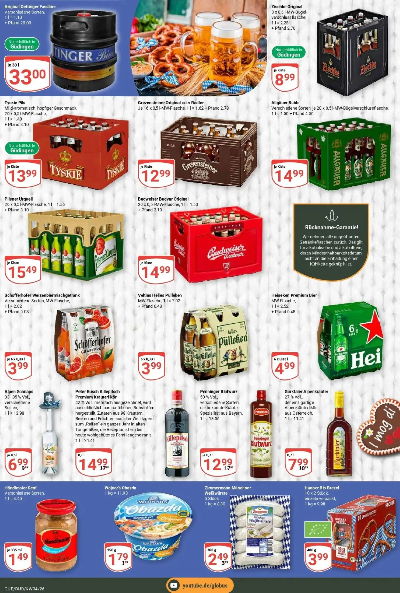 Globus Prospekt Saarbrücken-Dudweiler (ab 17.08.2026) » Angebote online | Seite: 7 | Produkte: Helles pulleken, Tyskie, Grapefruit, Radler