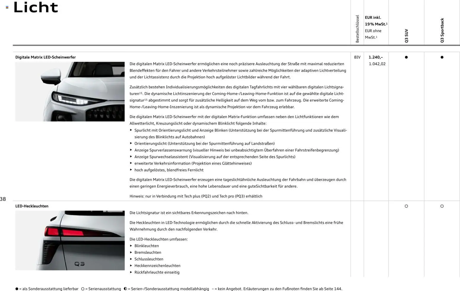 Audi Q3 – gültig ab 29.01.2026 | Seite: 38