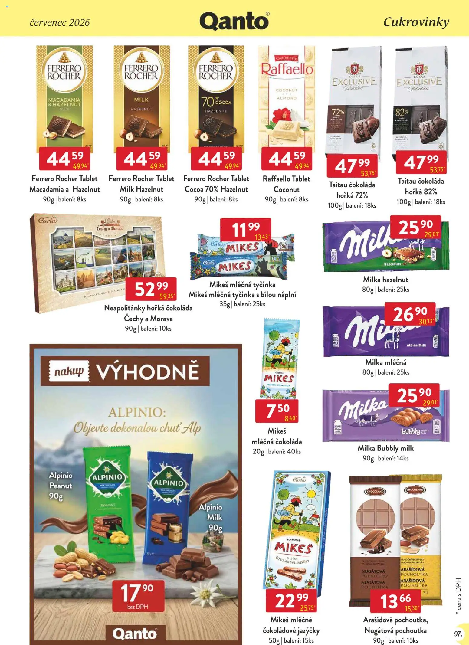 Astur & Qanto leták - Velkoobchod 07/2026 od 01.07.2026 | Strana: 97 | Produkty: Čokoláda, Milka, Tablet, Horká čokoláda