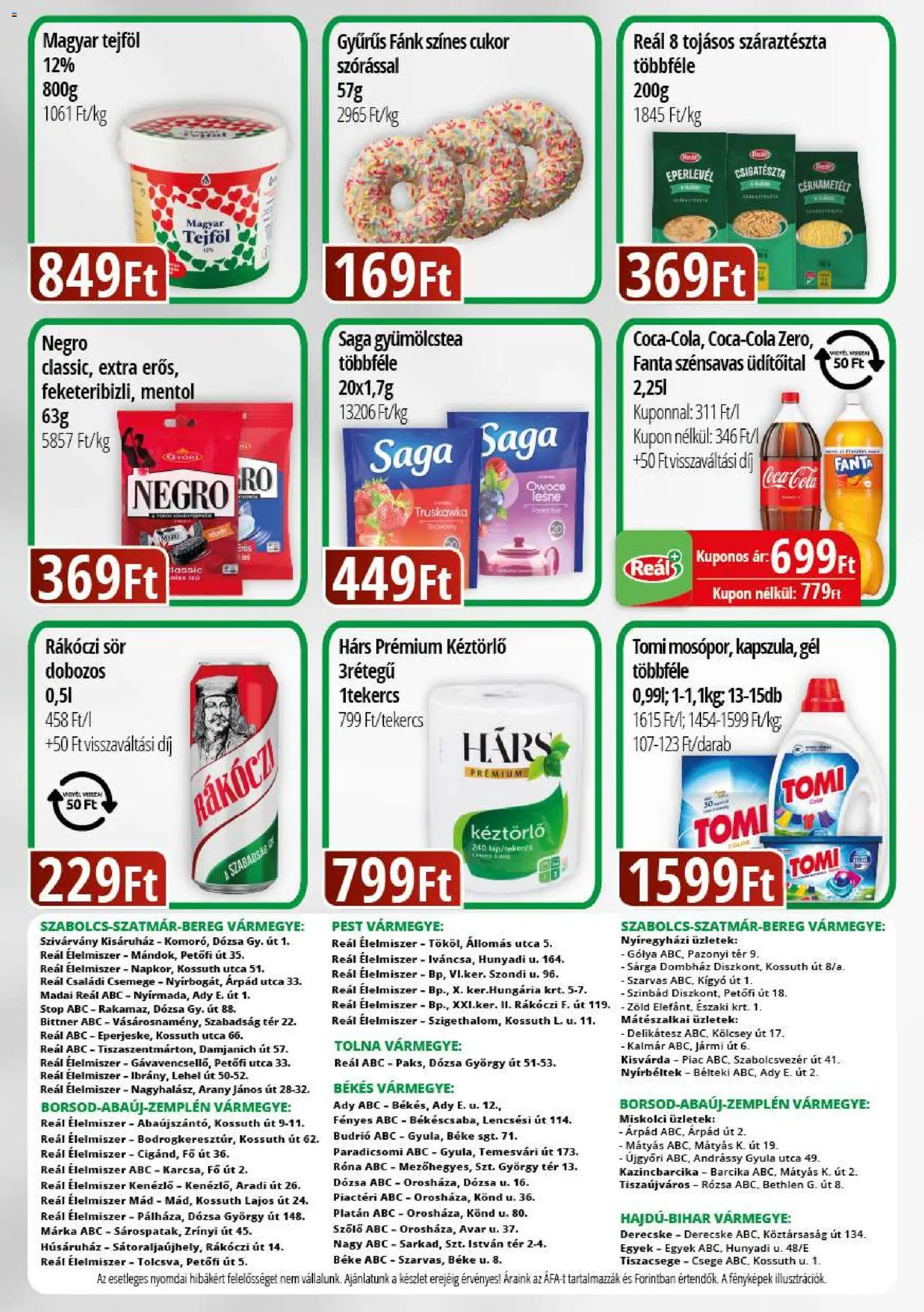 Reál akciós ujság - amely érvényes a következő dátumtól: 2026.10.14. | Oldal: 2 | Termékek: Fanta, Gyümölcstea, Cola, Márka