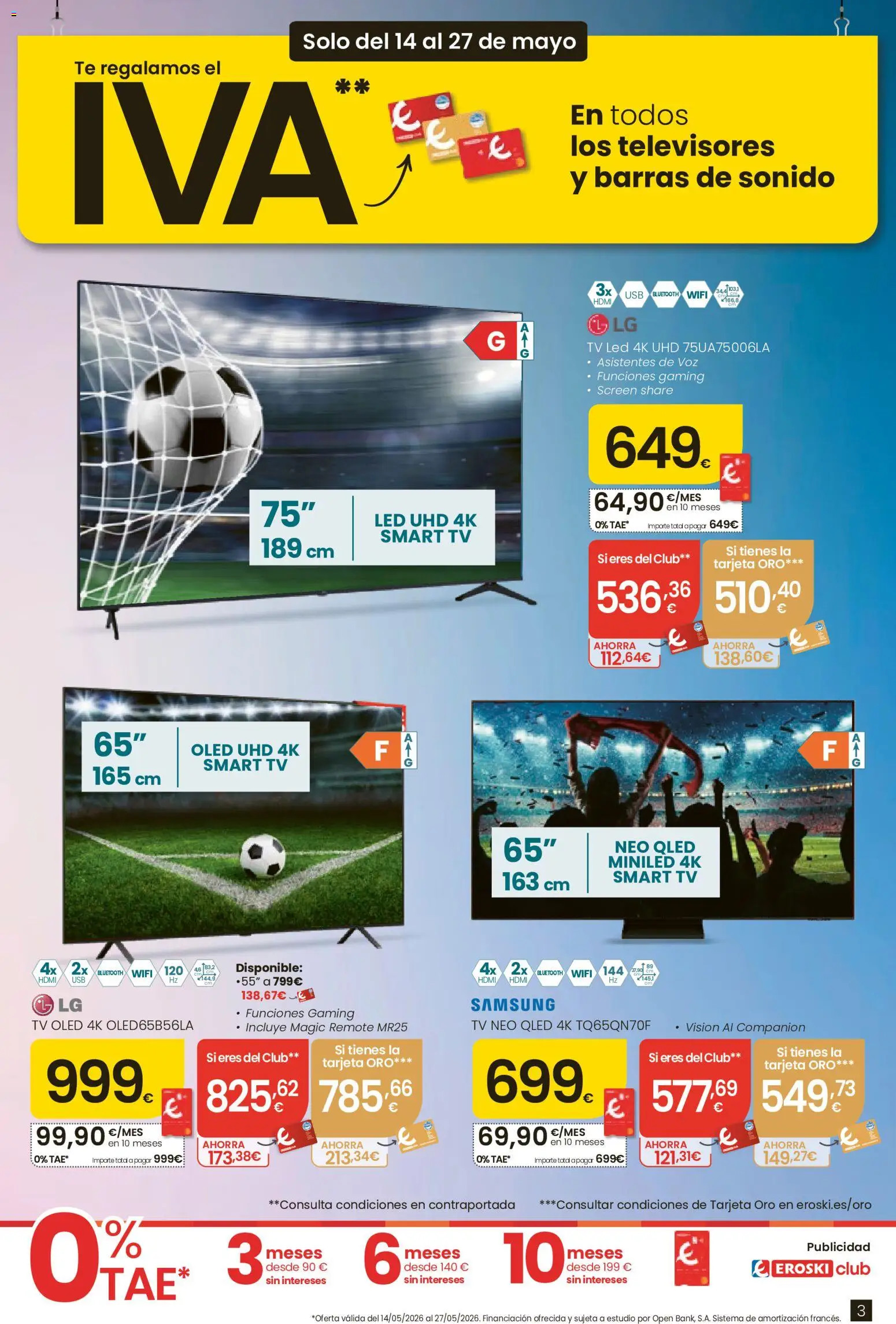Eroski Te regalamos el IVA  │ válido desde el 14.05.2026 | Página: 3 | Productos: Barras de sonido, Té