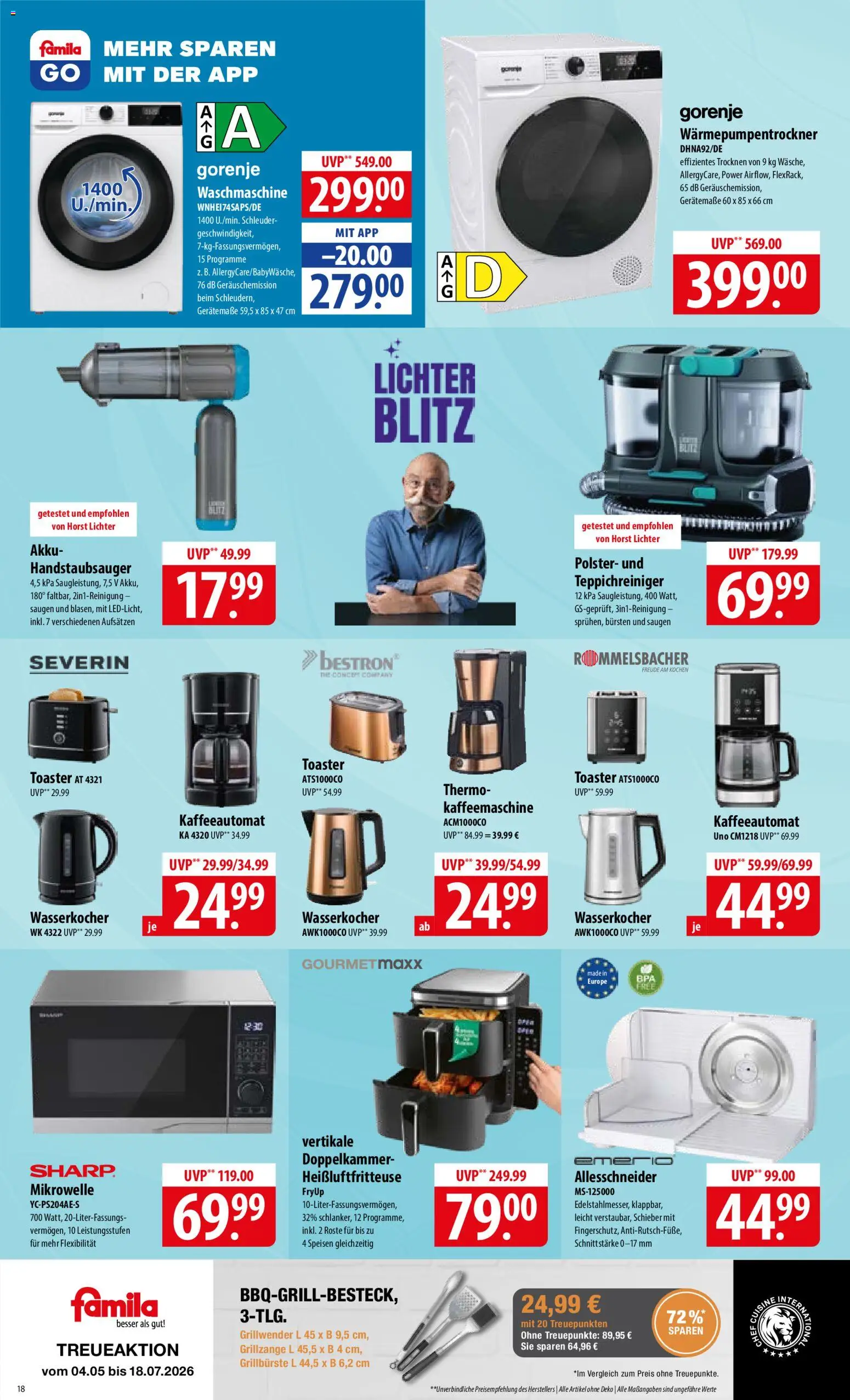 Famila Prospekt – gültig ab 08.06.2026 | Seite: 18 | Produkte: Gorenje, Mikrowelle, Toaster, Heißluftfritteuse