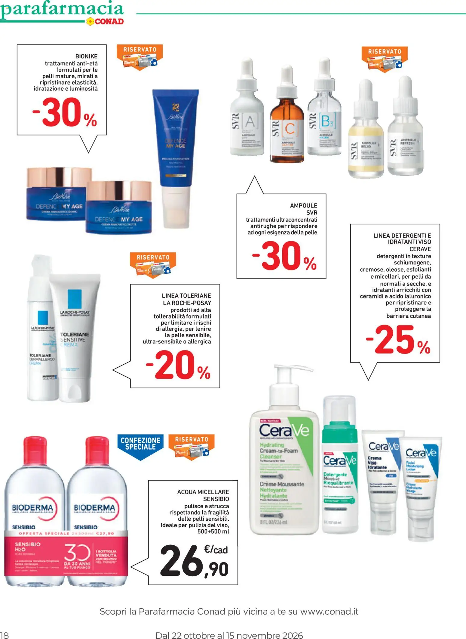 Volantino Spazio Conad del 21/10/2026 | Pagina: 18 | Prodotti: Crema, Detergente, Tè, Bottiglia