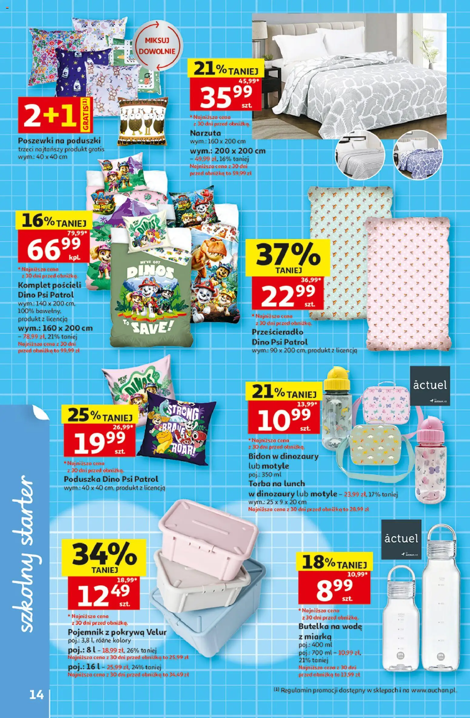 Auchan gazetka - 30 Lat Hipermarket od 16.07.2026 | Strona: 14 | Produkty: Starter, Torba, Poduszka