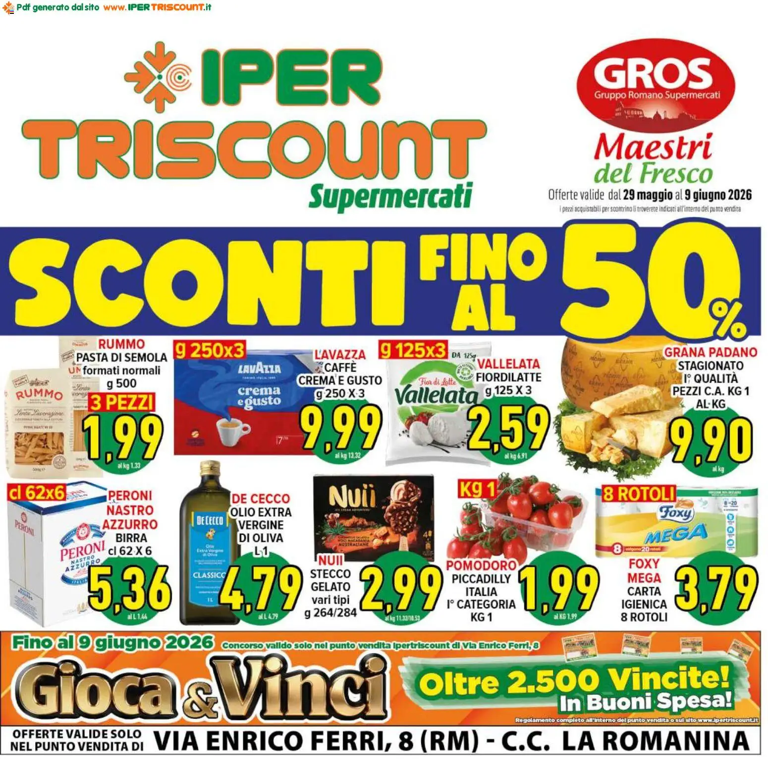 Volantino Ipertriscount del 29.05.2026 | Pagina: 1 | Prodotti: Birra, Latte, Grana Padano, Lavazza