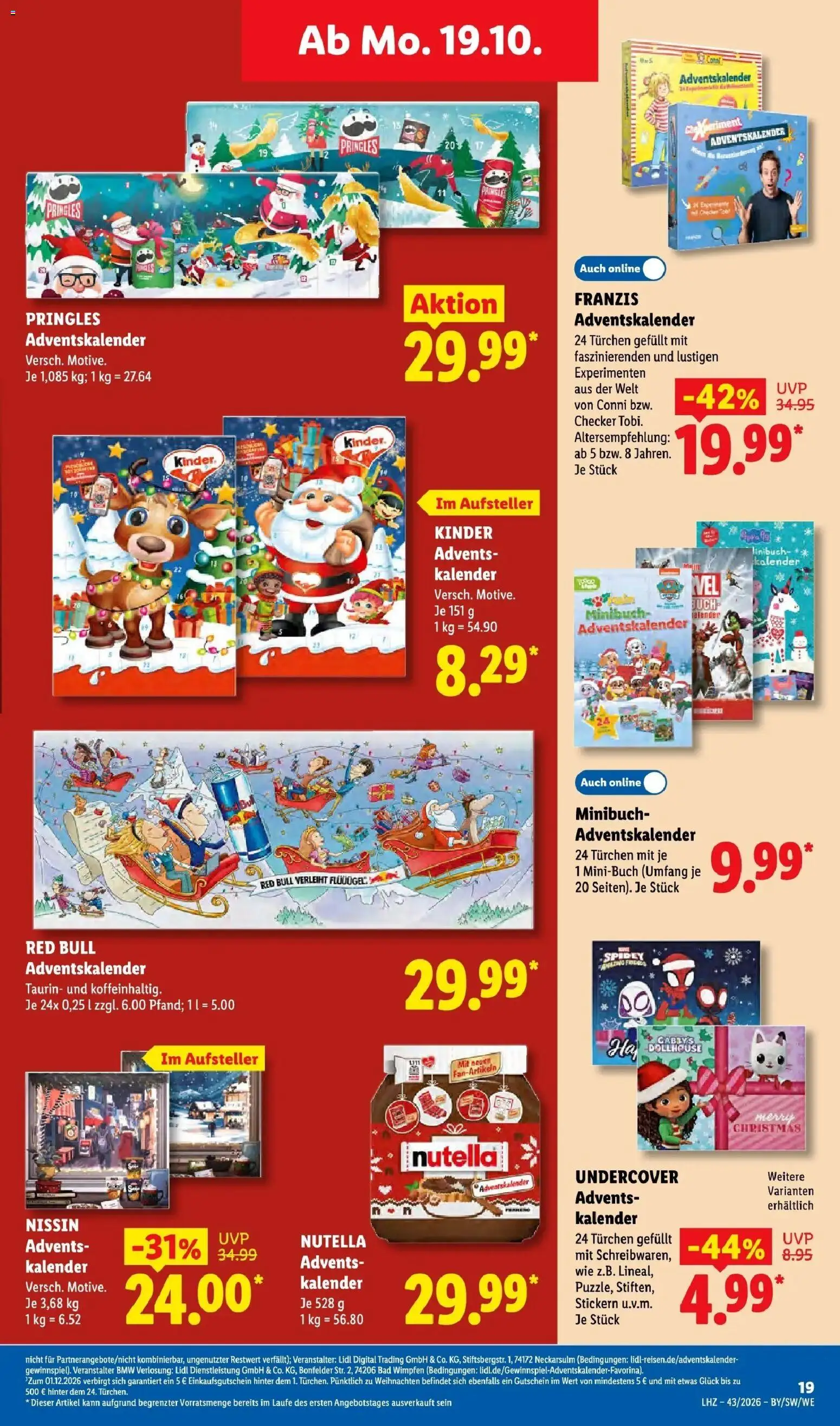 Lidl Prospekt Hof-innenstadt – gültig ab 19.10.2026 | Seite: 31 | Produkte: Red bull, Bad, Nutella, Pringles