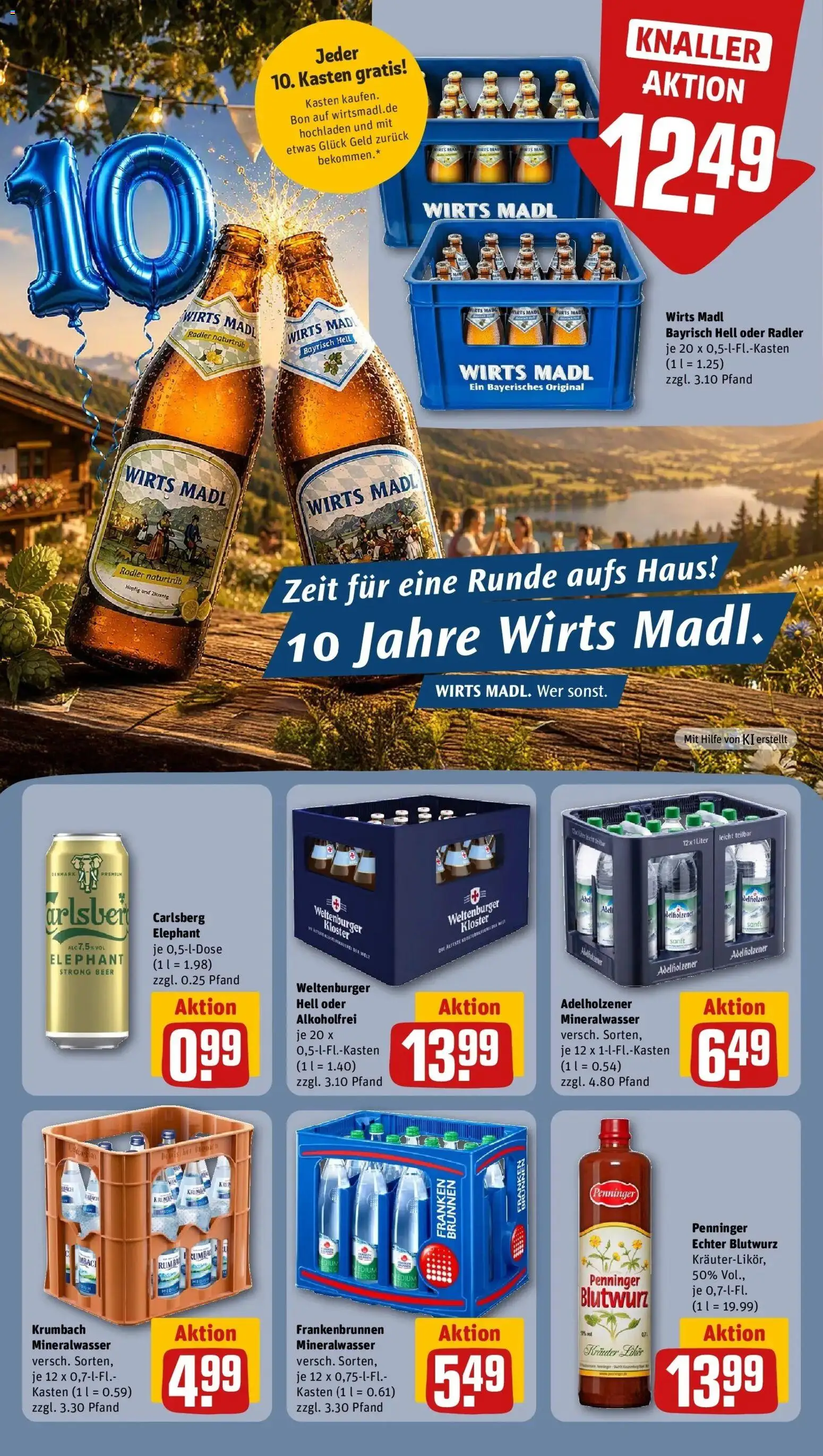 REWE Prospekt ab 14.09.2026 zum Blättern » Angebote | Seite: 22 | Produkte: Carlsberg, Adelholzener, Mineralwasser, Radler
