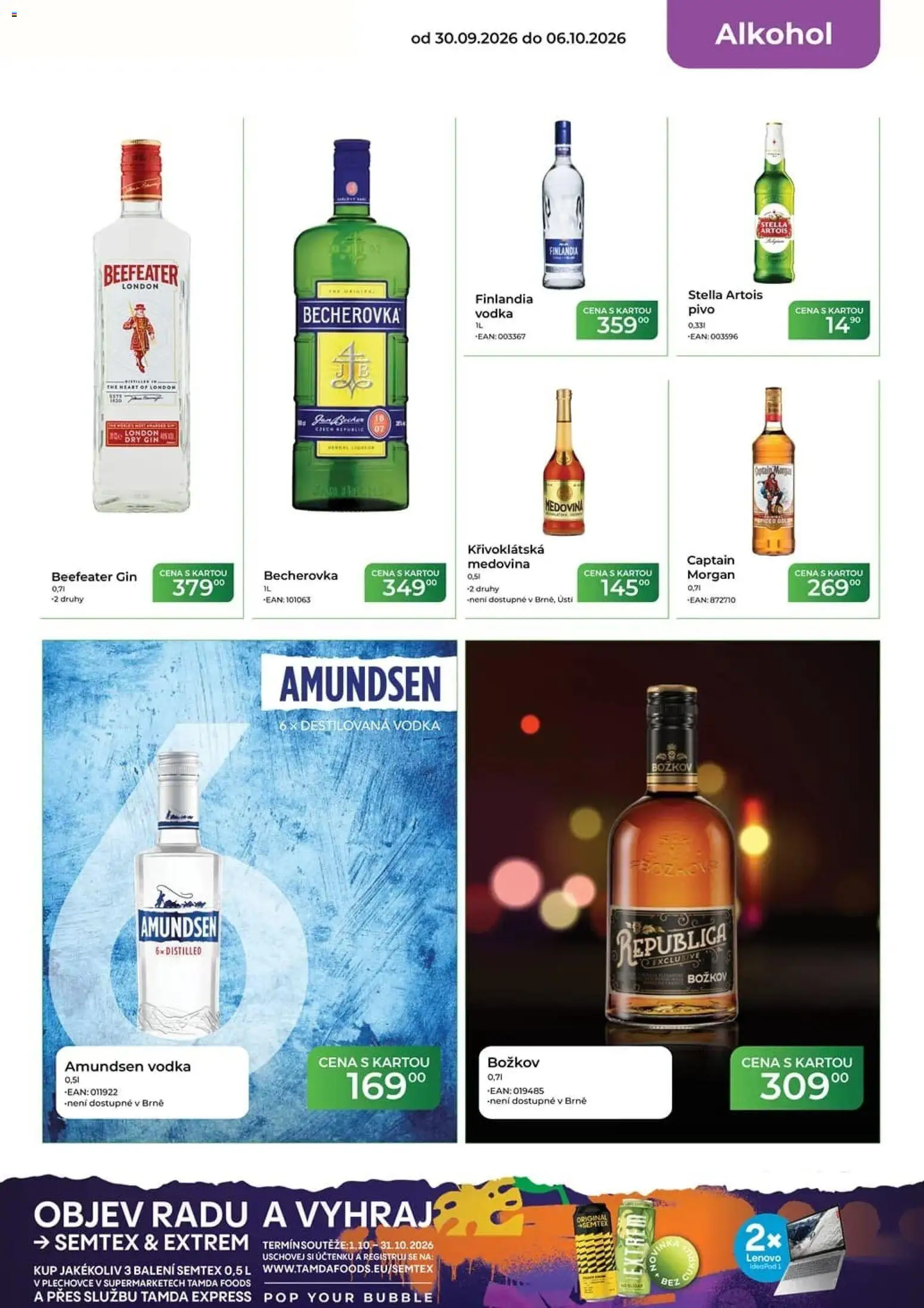 Tamda Foods leták od 30.09.2026 | Strana: 15 | Produkty: Republica, Becherovka, Dry gin, Alkohol