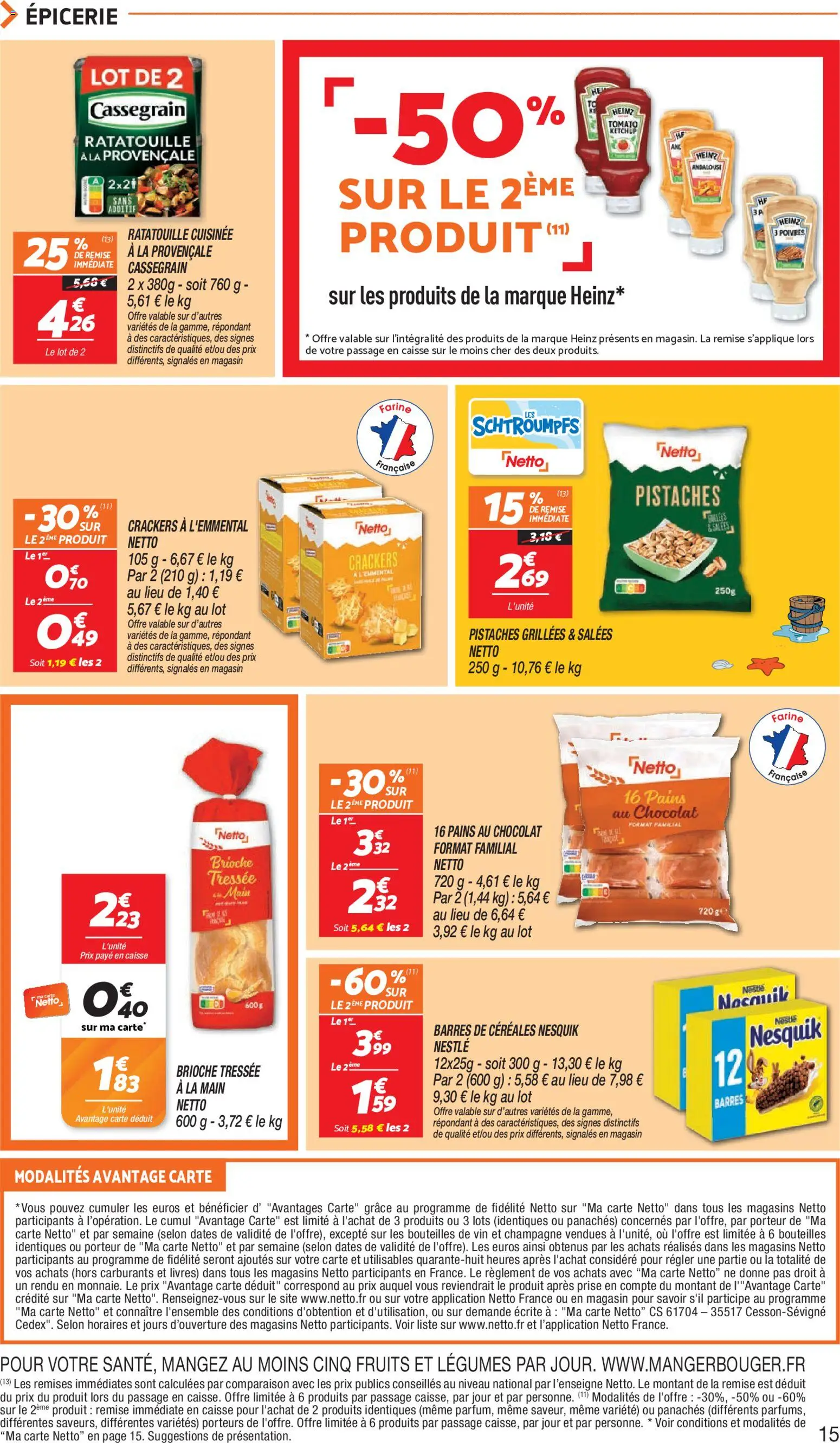 {H1} | Page: 15 | Produits: Farine, Emmental, Champagne, Ketchup