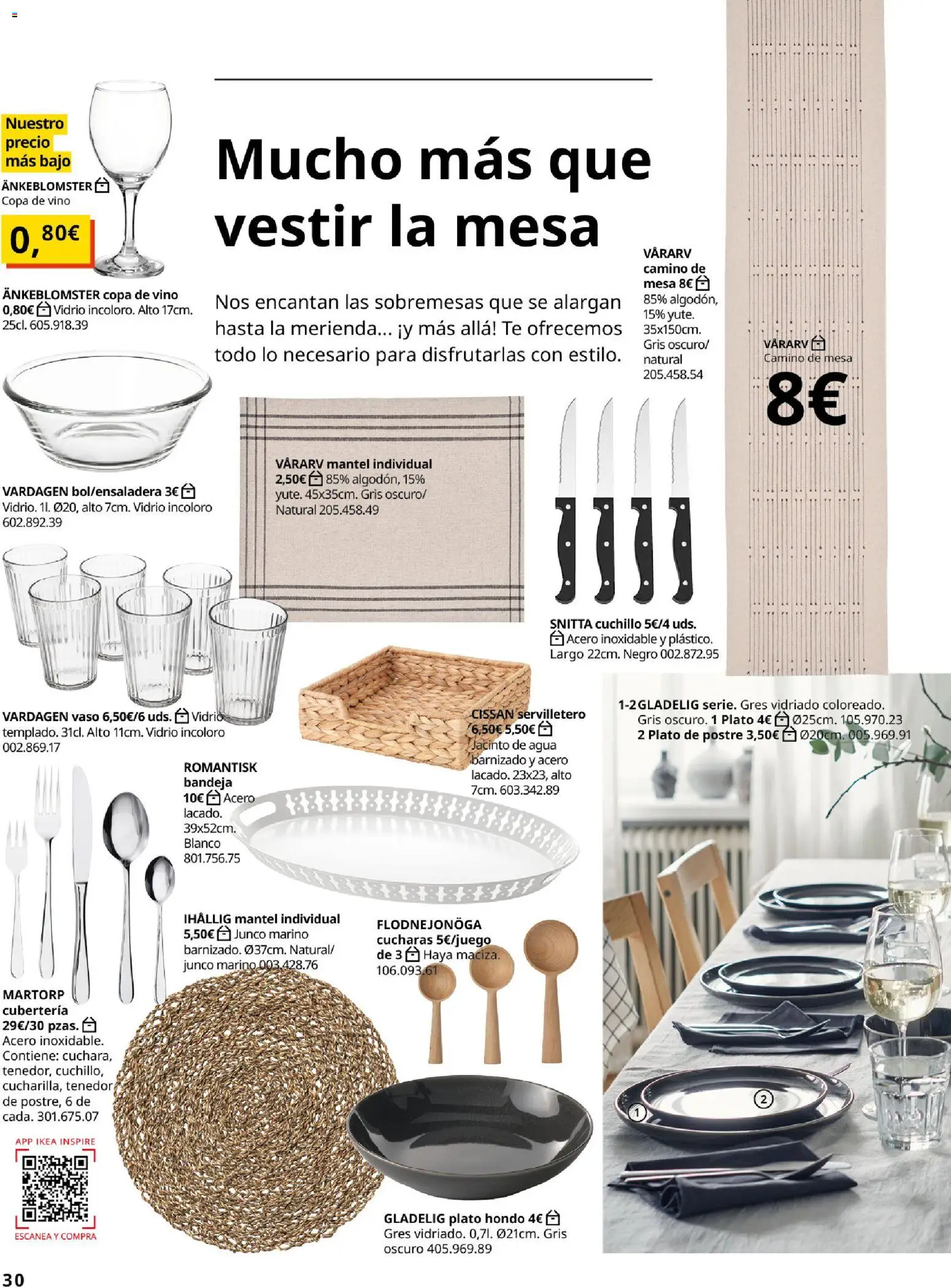 Catálogo IKEA Comedores │ válido desde el 06.03.2026 | Página: 30 | Productos: Mantel, Vino, Mesa, Cubertería