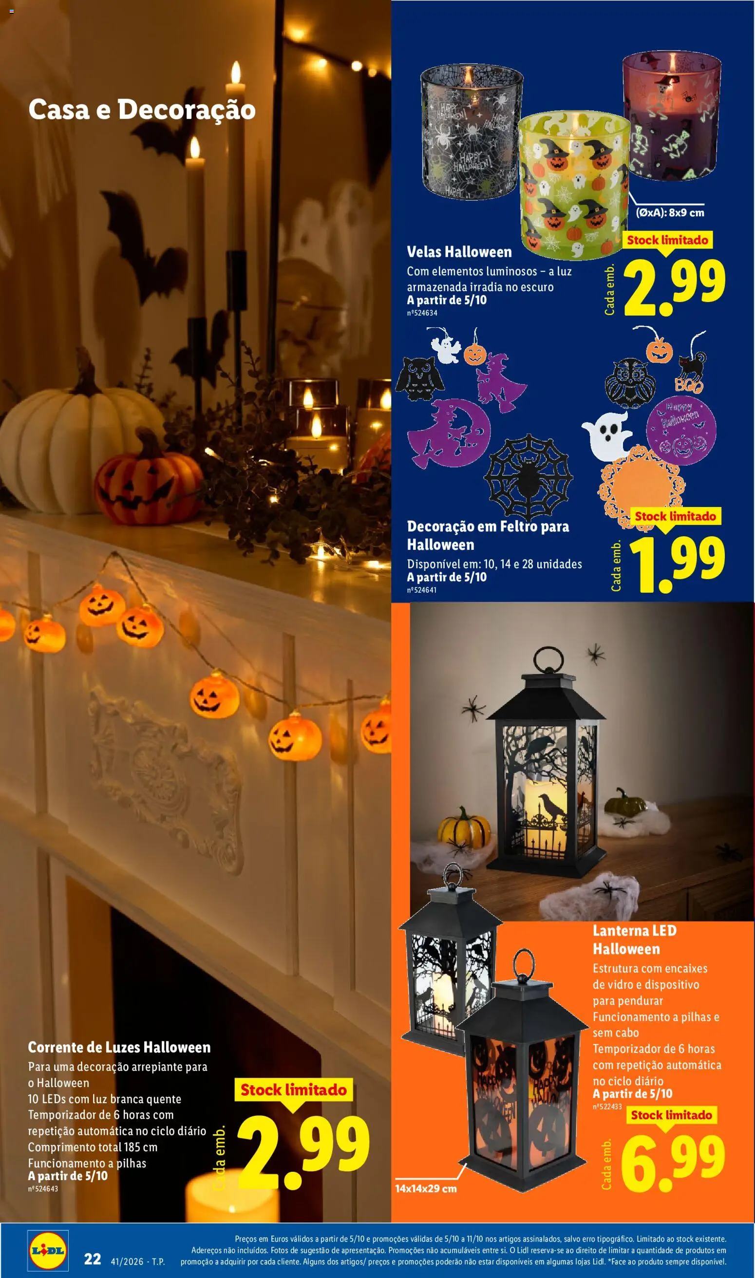 Lidl Folheto Especial │ válido de 05/10/2026 | Página: 22 | Produtos: Cabo, Pilhas, Lanterna, Velas
