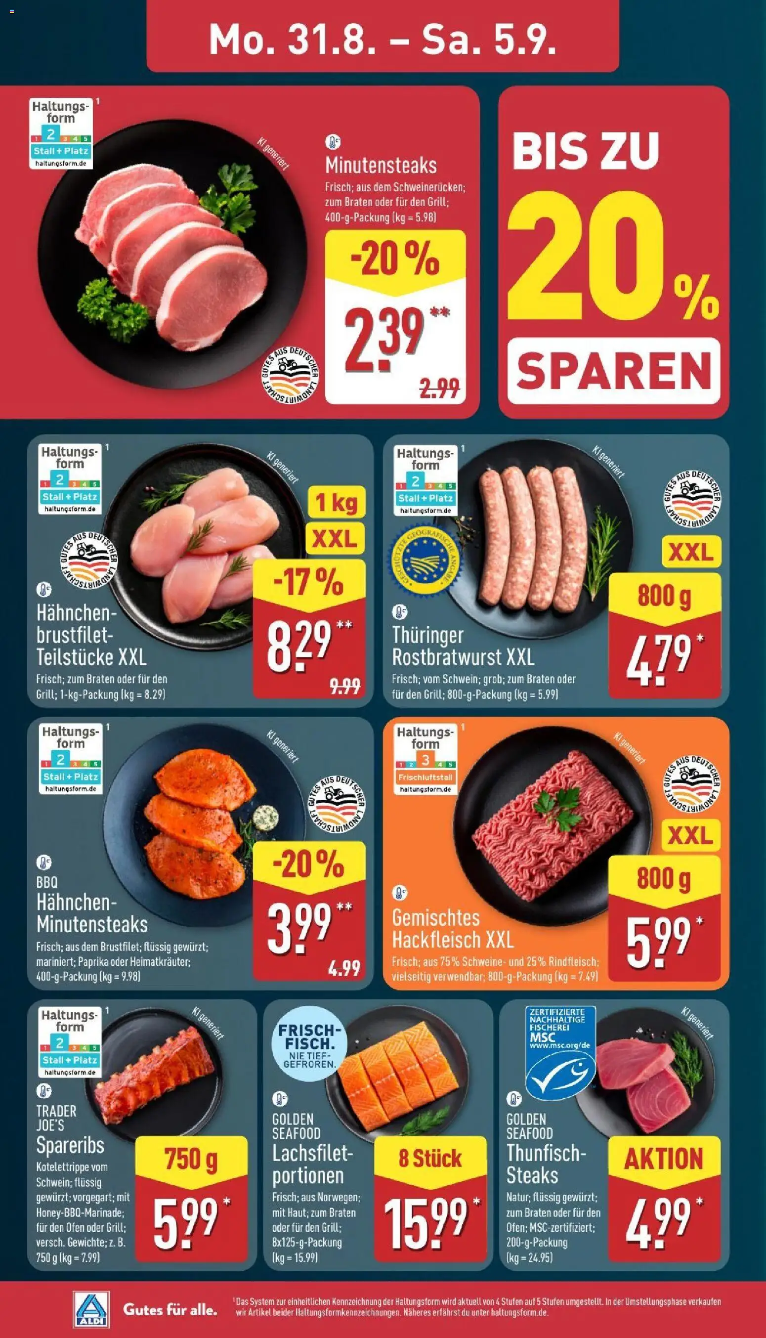 Aldi Prospekt – gültig ab 31.08.2026 | Seite: 4 | Produkte: Ofen, Hahnchen, Thunfisch, Paprika