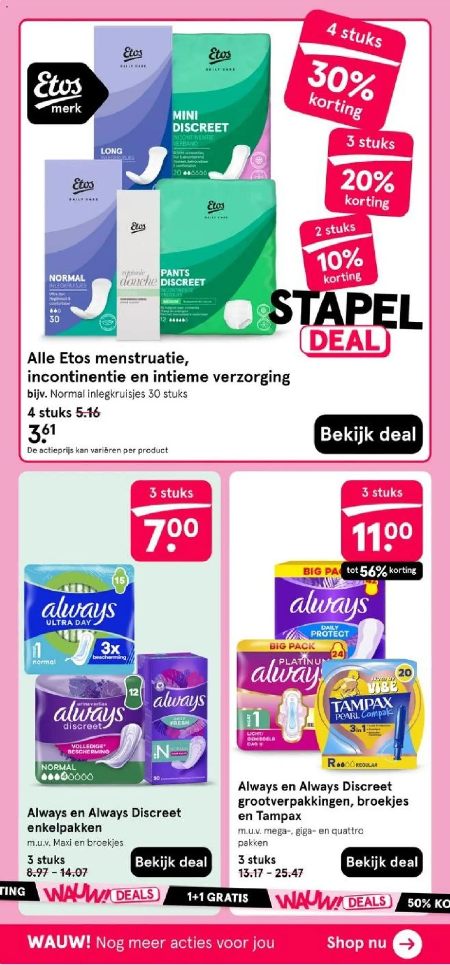 {H1} | Pagina: 32 | Producten: Kan, Verband, Inlegkruisjes, Douche