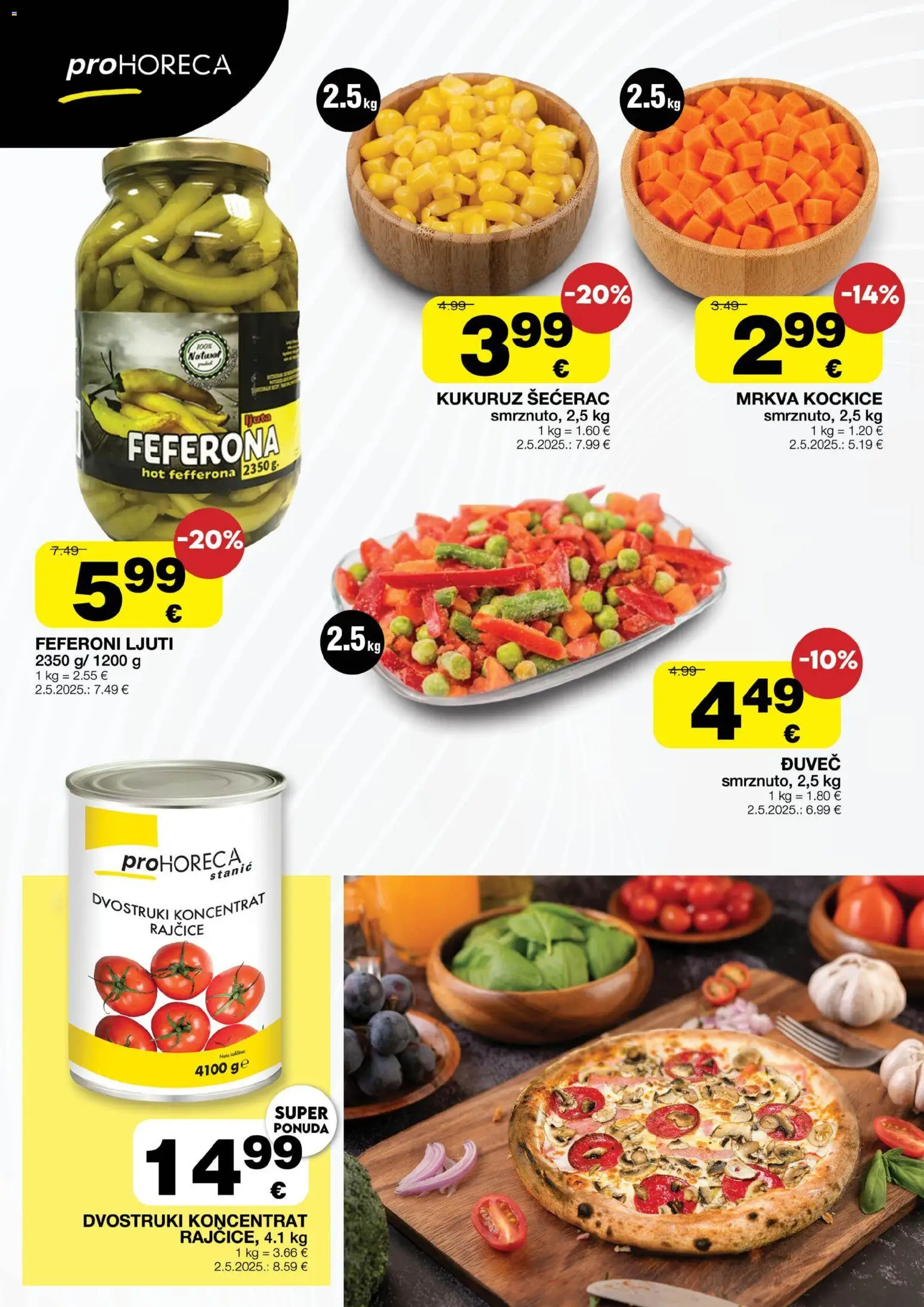 Stanić Diskont katalog | vrijedi od 25.06.2026 | Stranica: 14 | Proizvodi: Kukuruz, Rajčice, Mrkva, Feferoni