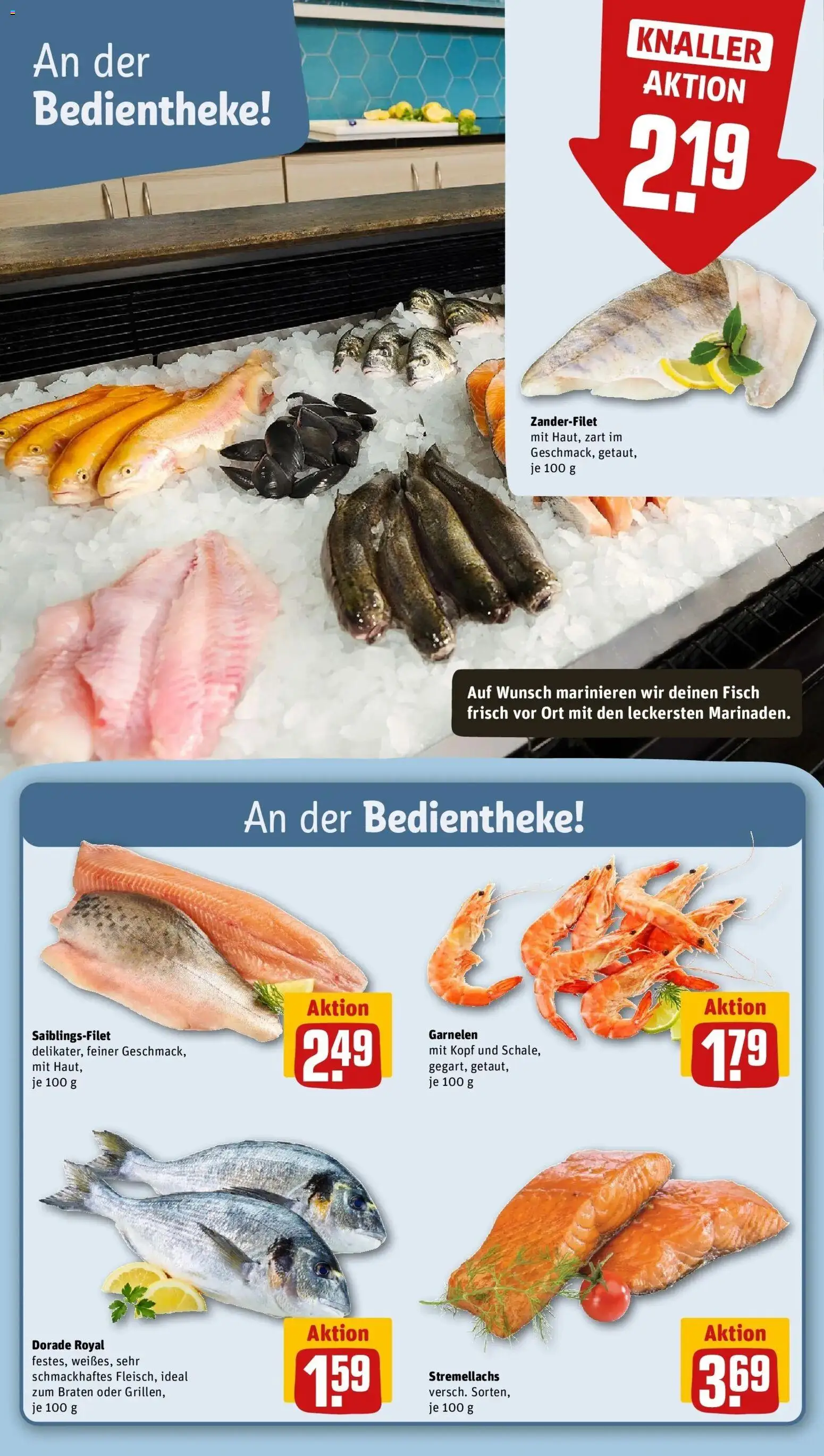 REWE Prospekt ab 24.08.2026 zum Blättern » Angebote | Seite: 27 | Produkte: Dorade, Garnelen, Fisch