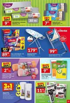 Pogląd oferty "Twój Market gazetka" - ważna od 29.07.2026 | Strona: 33 | Produkty: Karta, Suszarka, Baterie, Deska do prasowania