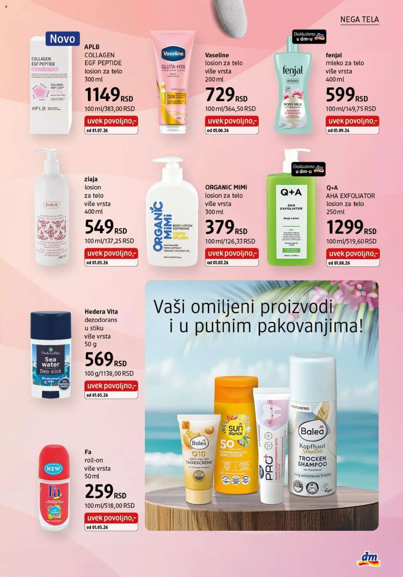 DM Drogerie katalog - važi od 01.08.2026 | Strana: 25 | Proizvode: Mleko, Mleko za telo, Dezodorans