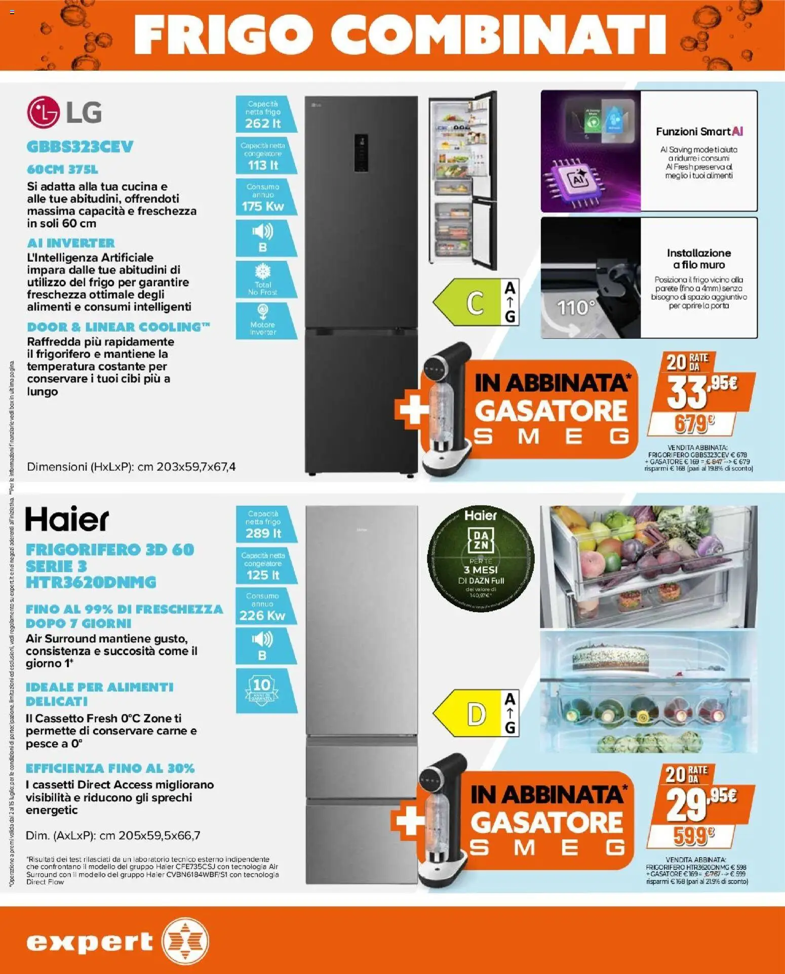 Volantino Expert del 02/07/2026 | Pagina: 4 | Prodotti: Gasatore, Pesce, Frigorifero, Congelatore