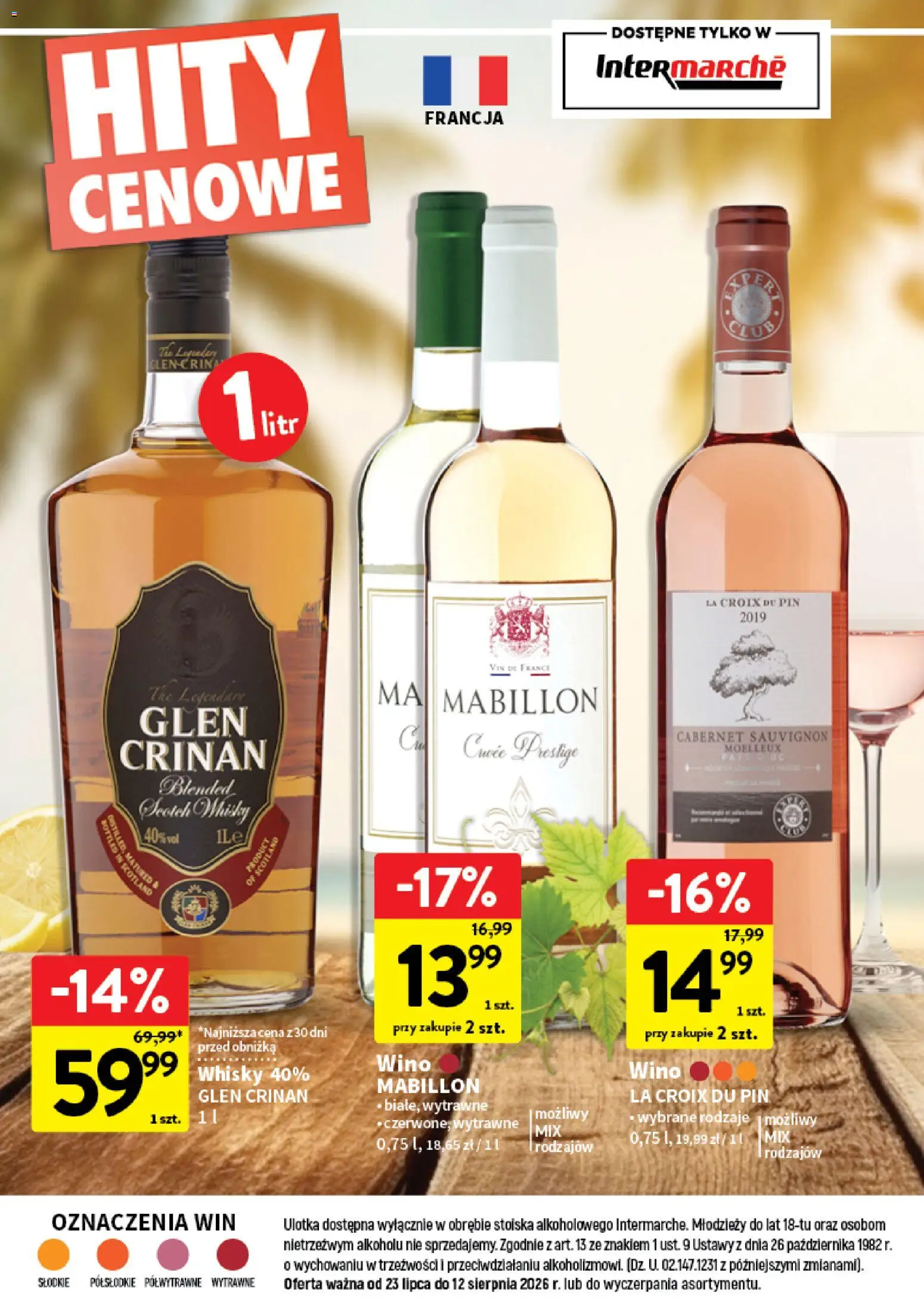 Intermarche gazetka - Lato pełne smaku od 23.07.2026 | Strona: 20 | Produkty: Wino, Whisky
