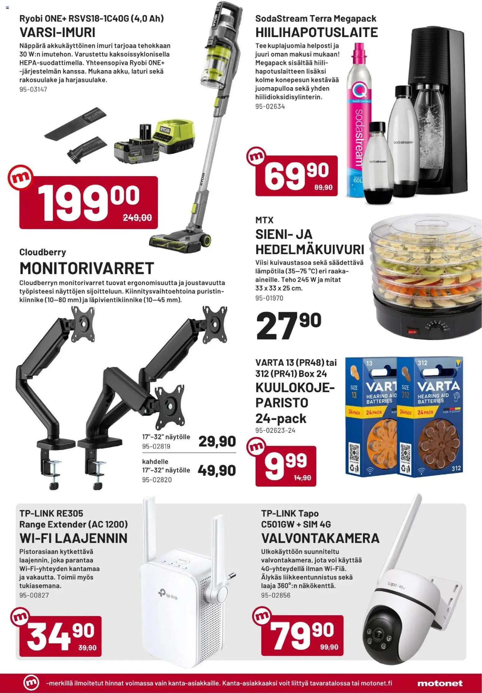 Motonet tarjoukset – voimassa 19/08/2026 alkaen | Sivu: 13 | Tuotteet: Sieni, Voi, Hiilihapotuslaite, Laturi