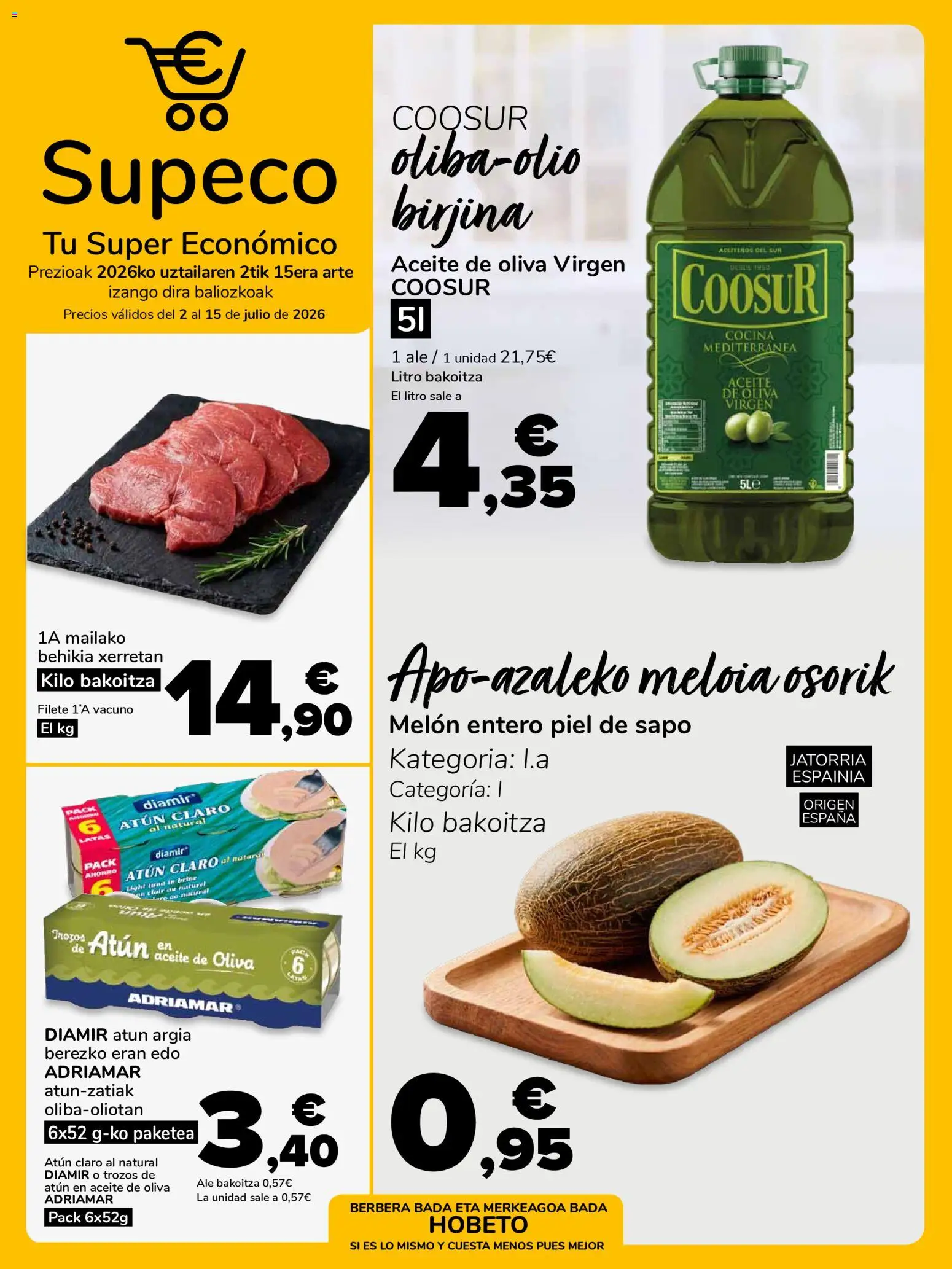 Supeco folleto │ válido desde el 02/07/2026 | Página: 1 | Productos: Φορτιστής, Aceite, Aceite de oliva, Atún claro