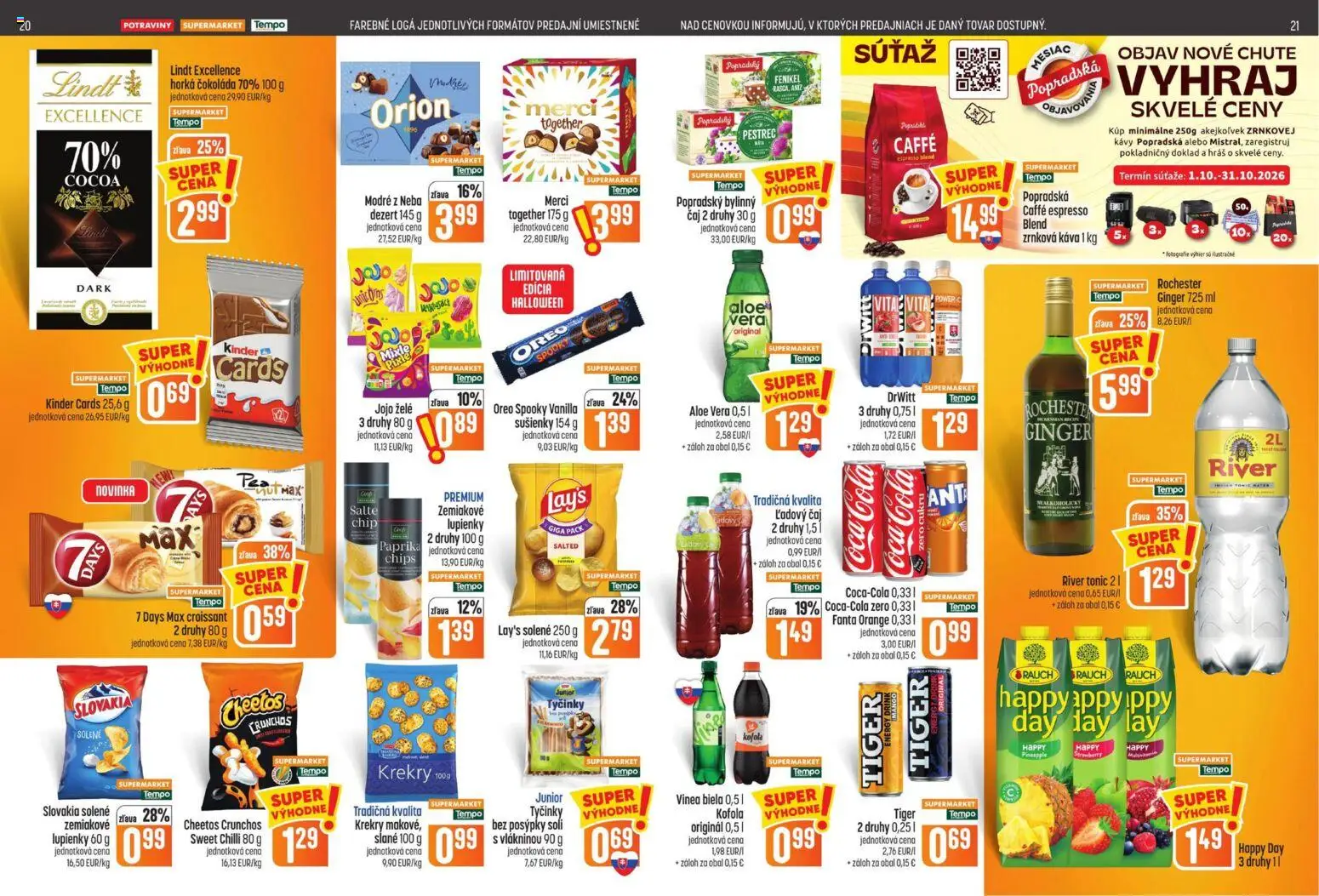 Nové COOP Jednota akcie – leták je platný od 15.10.2026 | Strana: 11 | Produkty: Aloe Vera, Lindt, Merci, Kofola