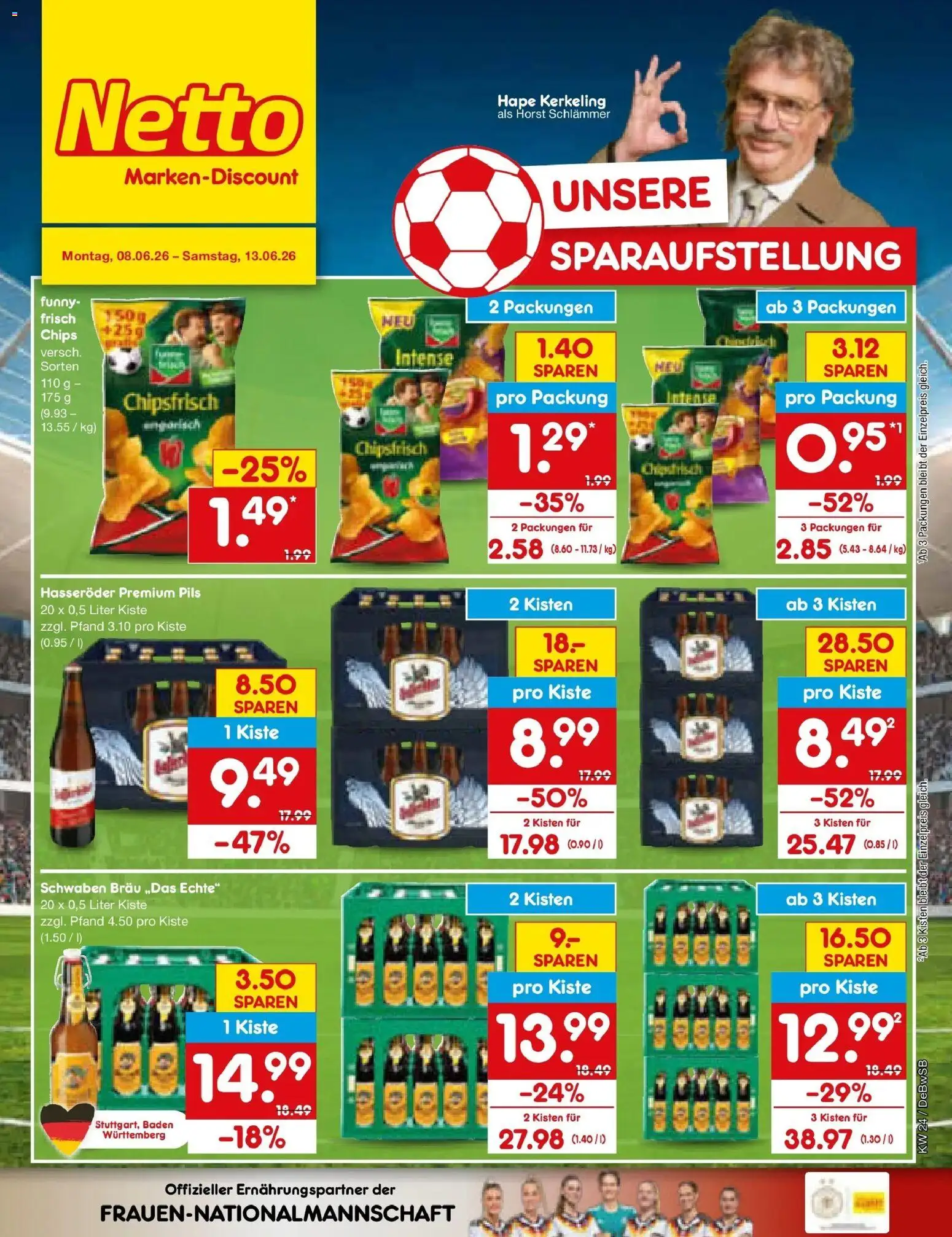 Netto Marken-Discount Prospekt Waiblingen-Bittenfeld – gültig ab 08.06.2026 | Seite: 3 | Produkte: Pils, Hasseröder, Chips