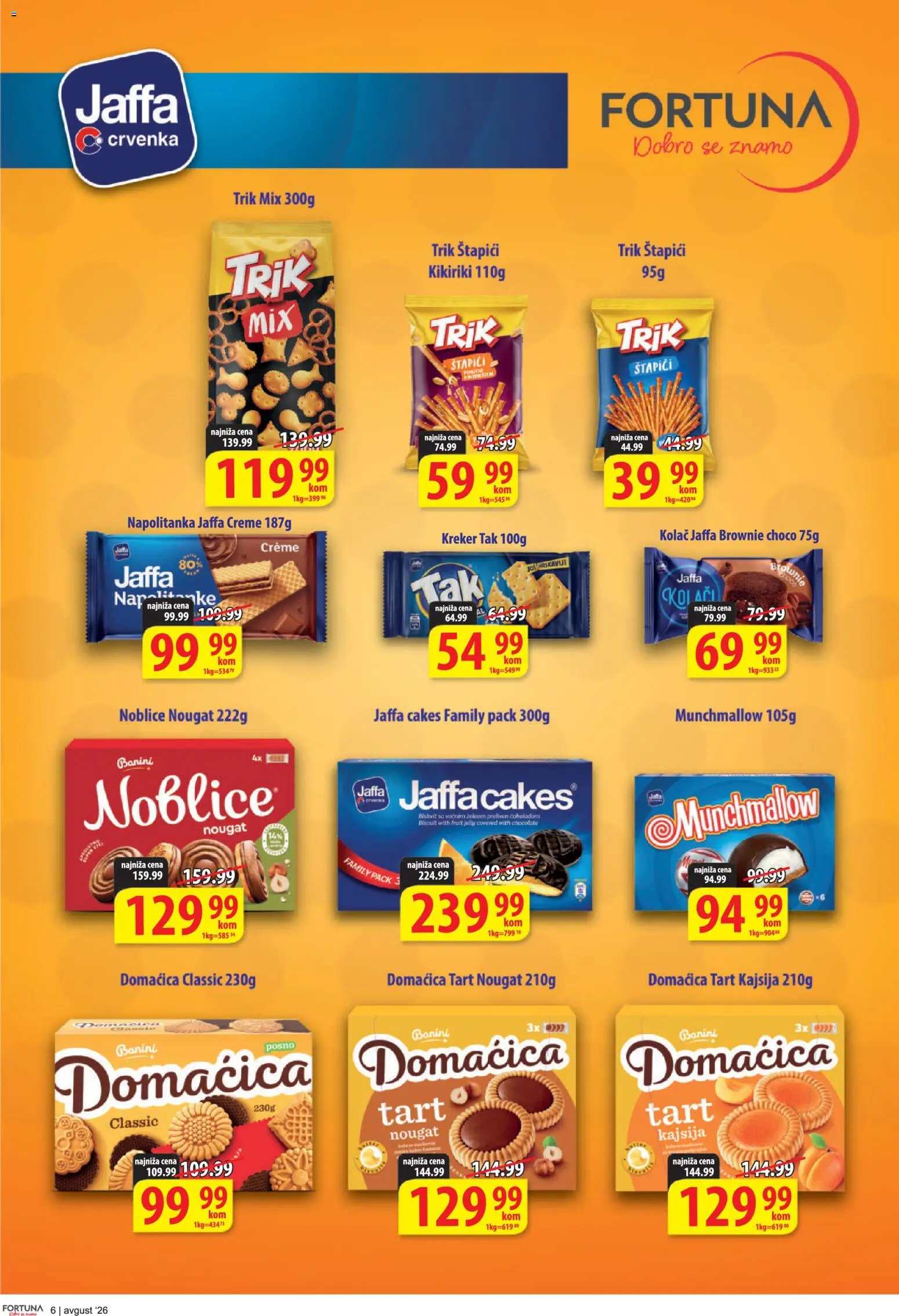 Fortuna Market katalog - važi od 10.08.2026 | Strana: 6 | Proizvode: Munchmallow, So, Brownie, Kikiriki