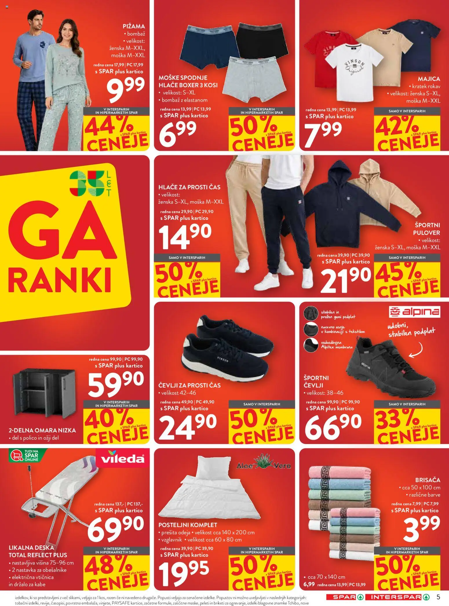 Novi Spar katalog ponudbe – veljaven od 12.08.2026 | Stran: 5 | Izdelki: Omara, Vticnica, Spodnje hlace, Cevlji