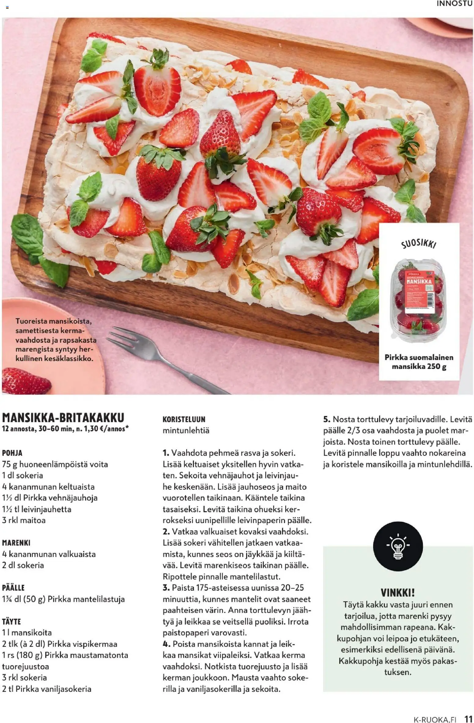 K-Market tarjoukset - K-Ruoka – voimassa 10.06.2026 alkaen | Sivu: 11 | Tuotteet: Mantelit, Pampers, Voi, Kerma