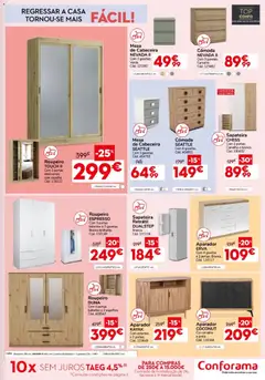 Pré-visualização Conforama folheto válido de 27/08/2026 | Página: 9 | Produtos: Roupeiro, Mesa de cabeceira, Aparador, Sapateira