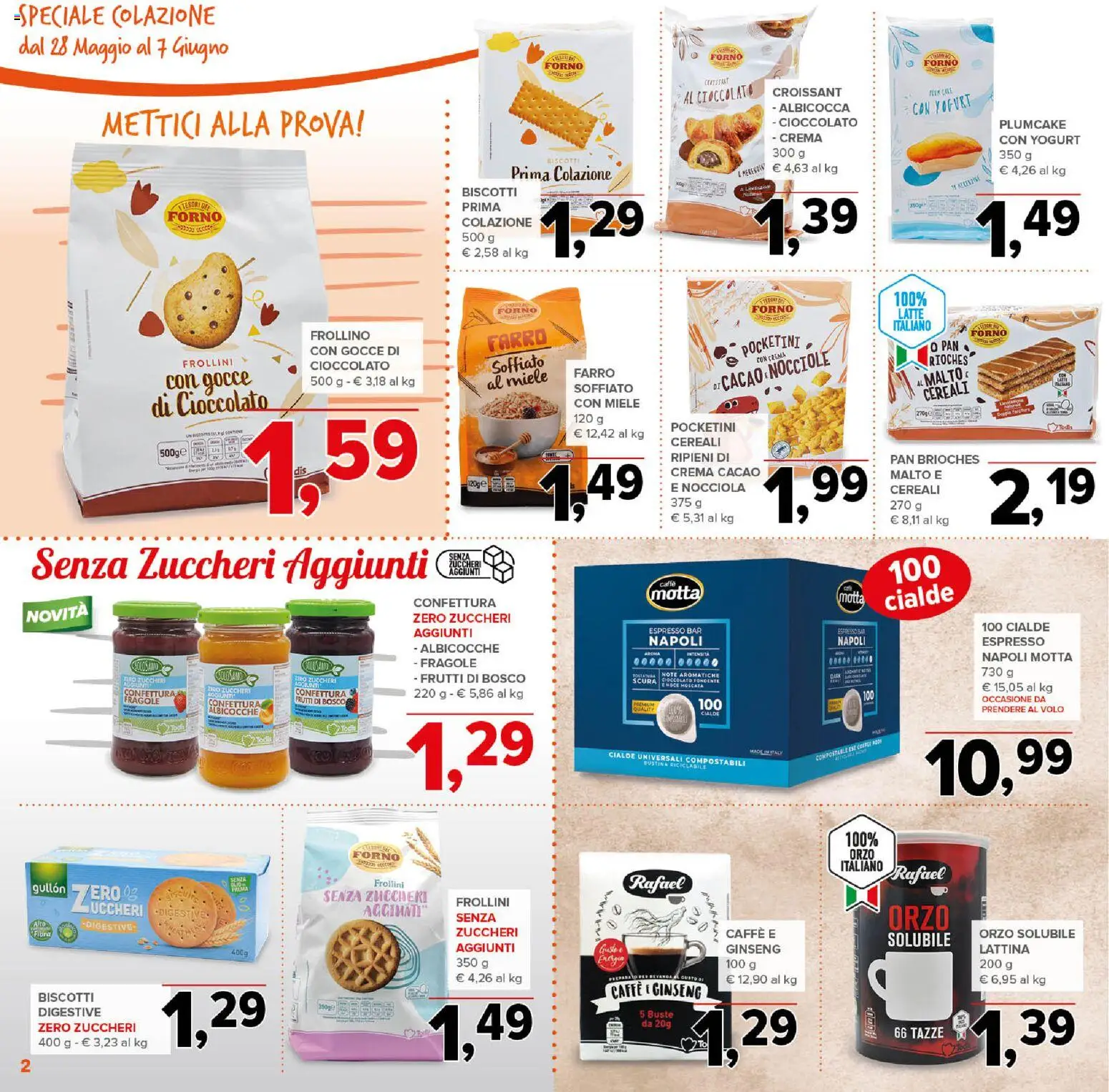 Volantino Todis del 28.05.2026 | Pagina: 2 | Prodotti: Cereali, Plumcake, Croissant, Forno