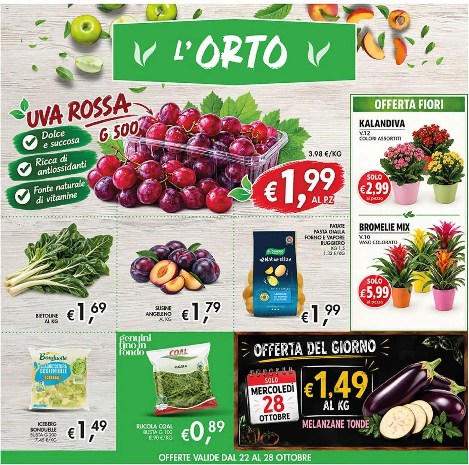 Volantino Coal del 22/10/2026 | Pagina: 4 | Prodotti: Uva, Melanzane, Susine, Vaso