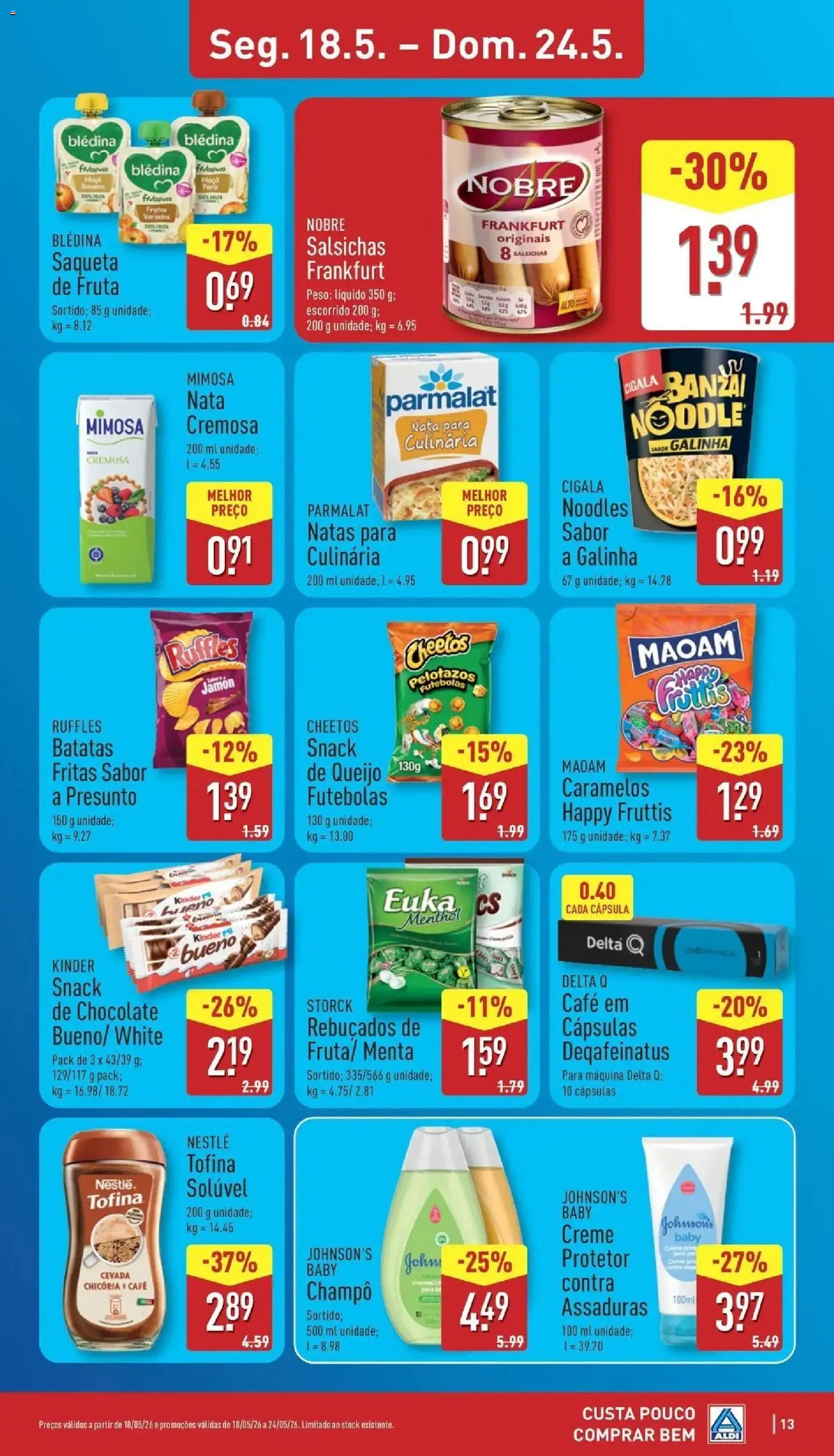 Aldi Folheto Torres Vedras │ válido de 18.05.2026 | Página: 13 | Produtos: Delta q, Rebuçados, Nestlé, Café