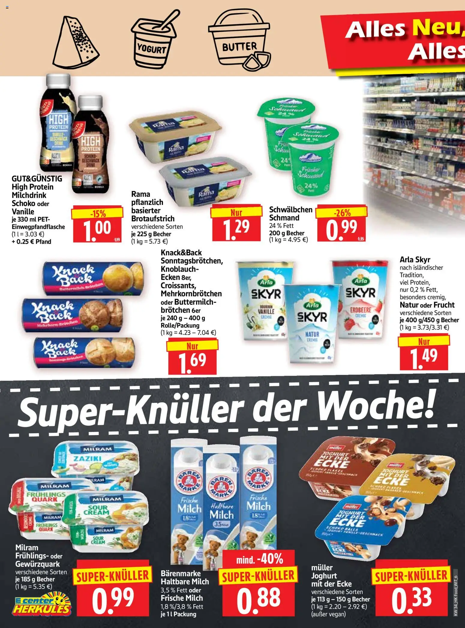 HERKULES Prospekt – gültig ab 17.08.2026 | Seite: 6 | Produkte: Rama, Haltbare milch, Skyr, Milram